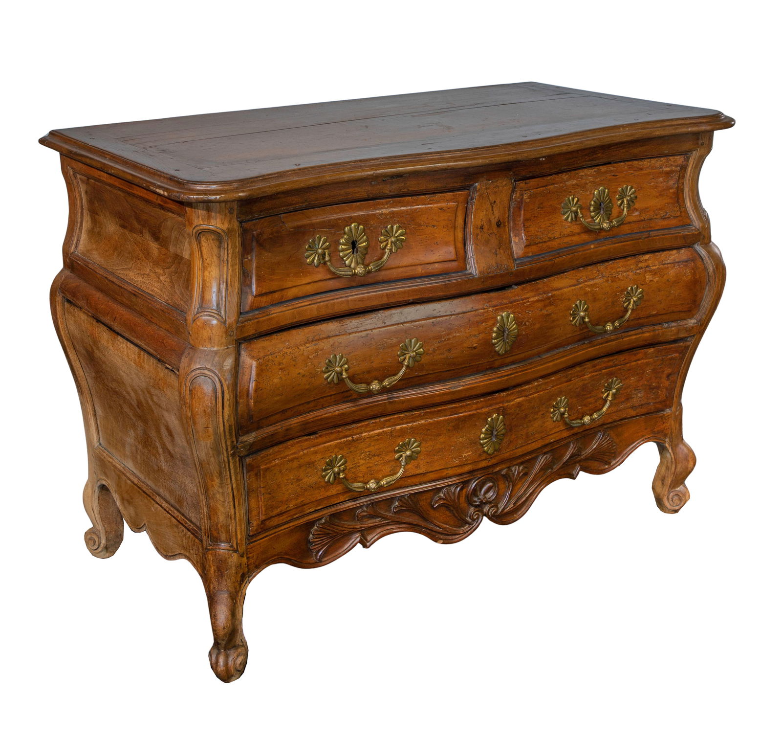 Italian Walnut Bombe Commode (1 of 2)