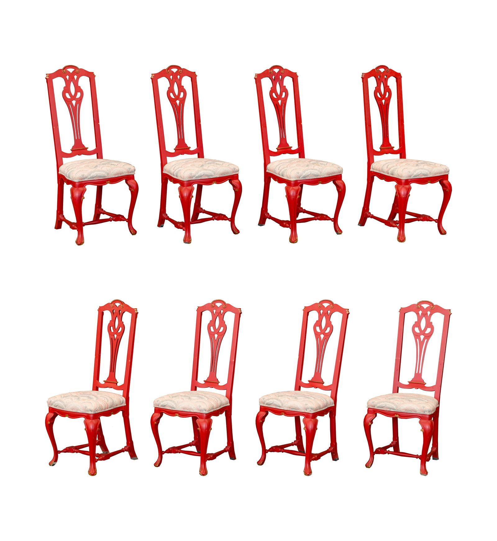 Painted Wood Upholstered Dining Chairs (1 of 1)