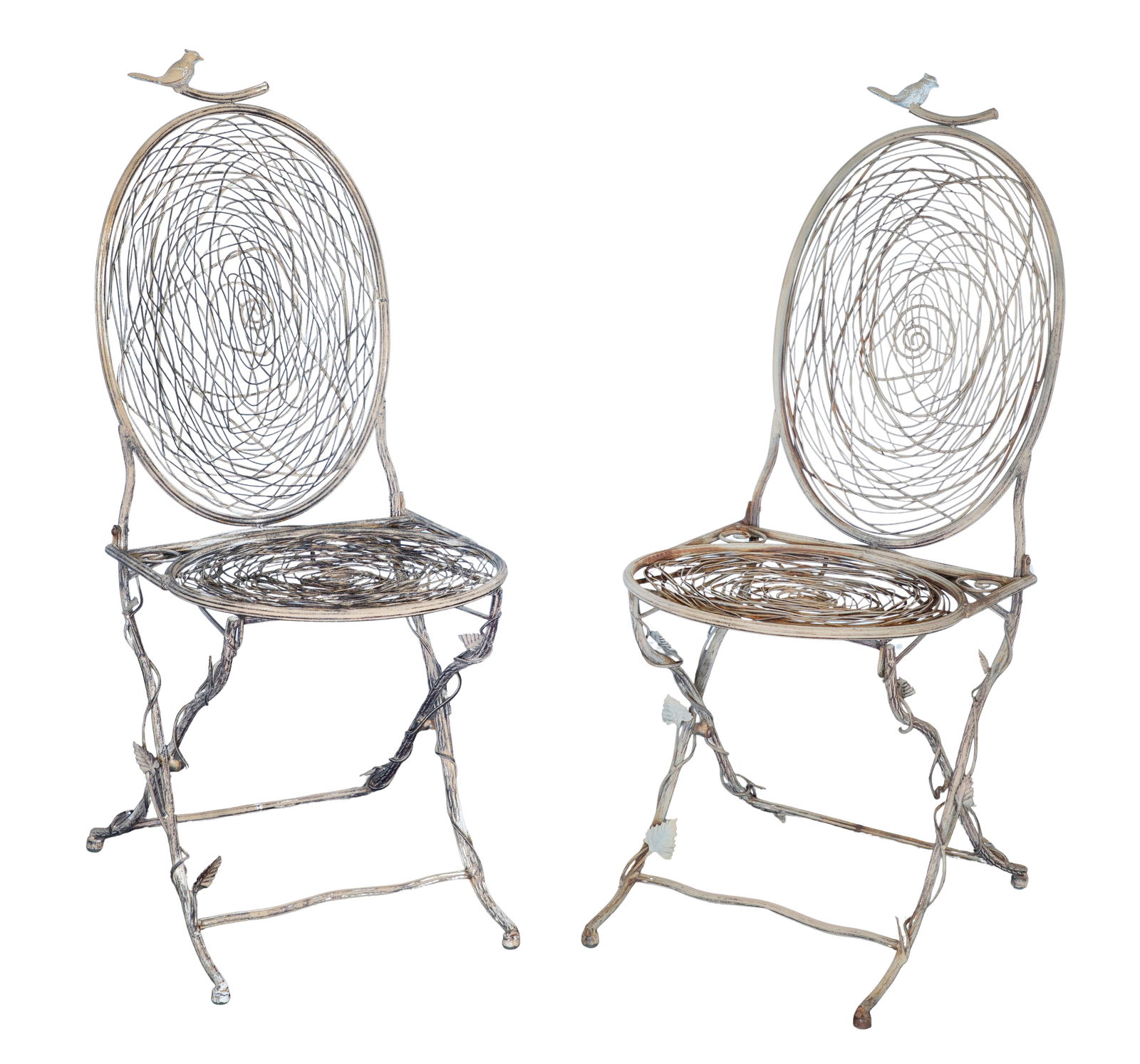 Bird's Nest Metal Folding Chairs (1 of 1)