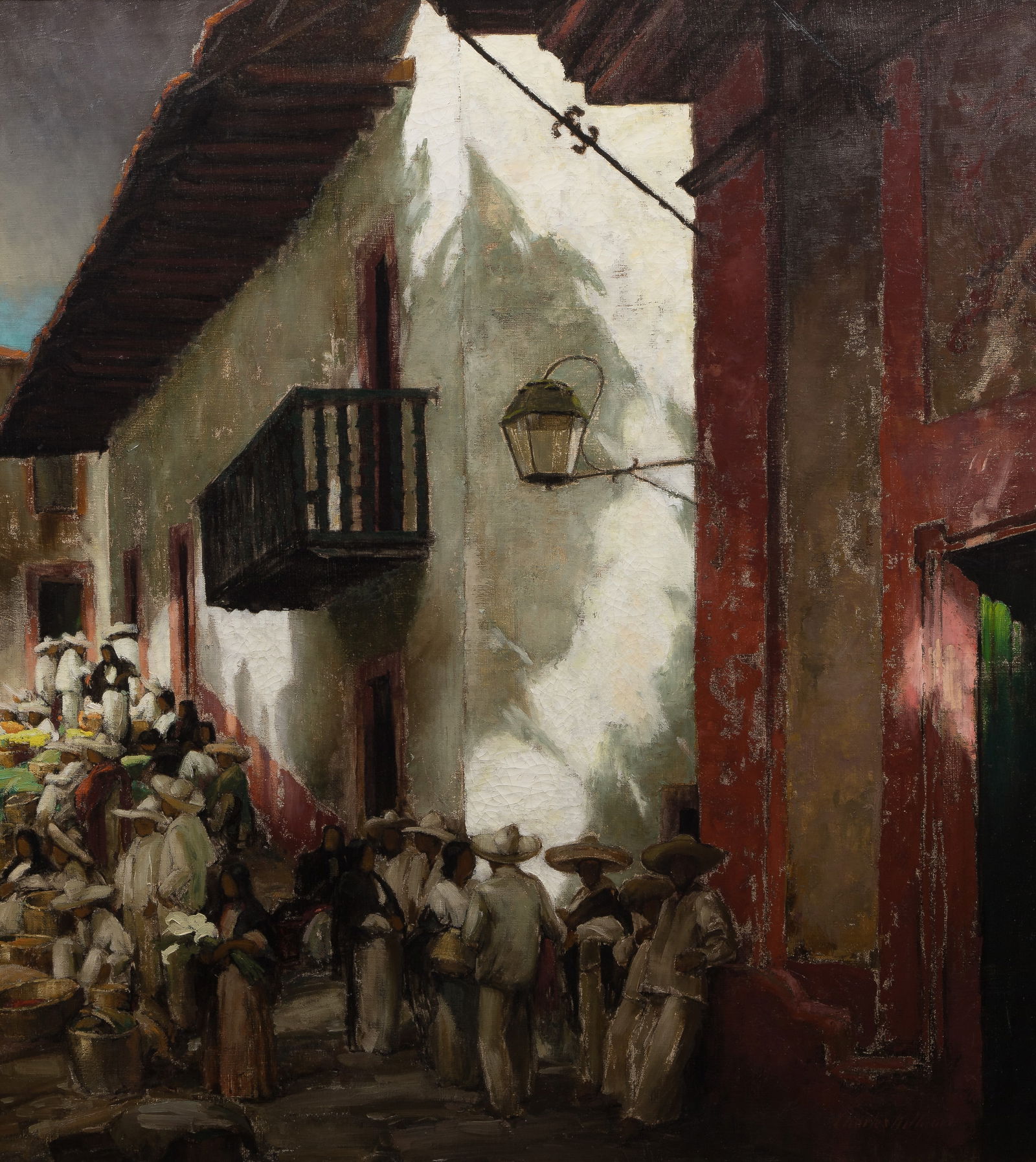 Charles Killgore (American, 1889-1979) 'Taxco Market, Mexico' Oil on Canvas (1 of 2)