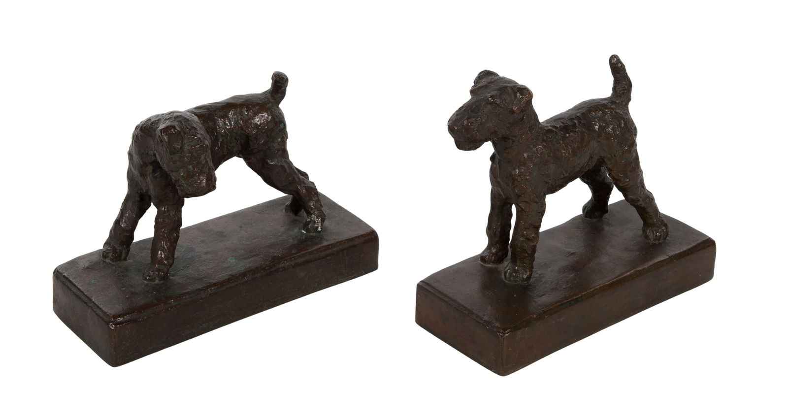 Edith Barretto (Stevens) Parsons (American, 1878-1956) Bronze Dog Sculptures (1 of 5)