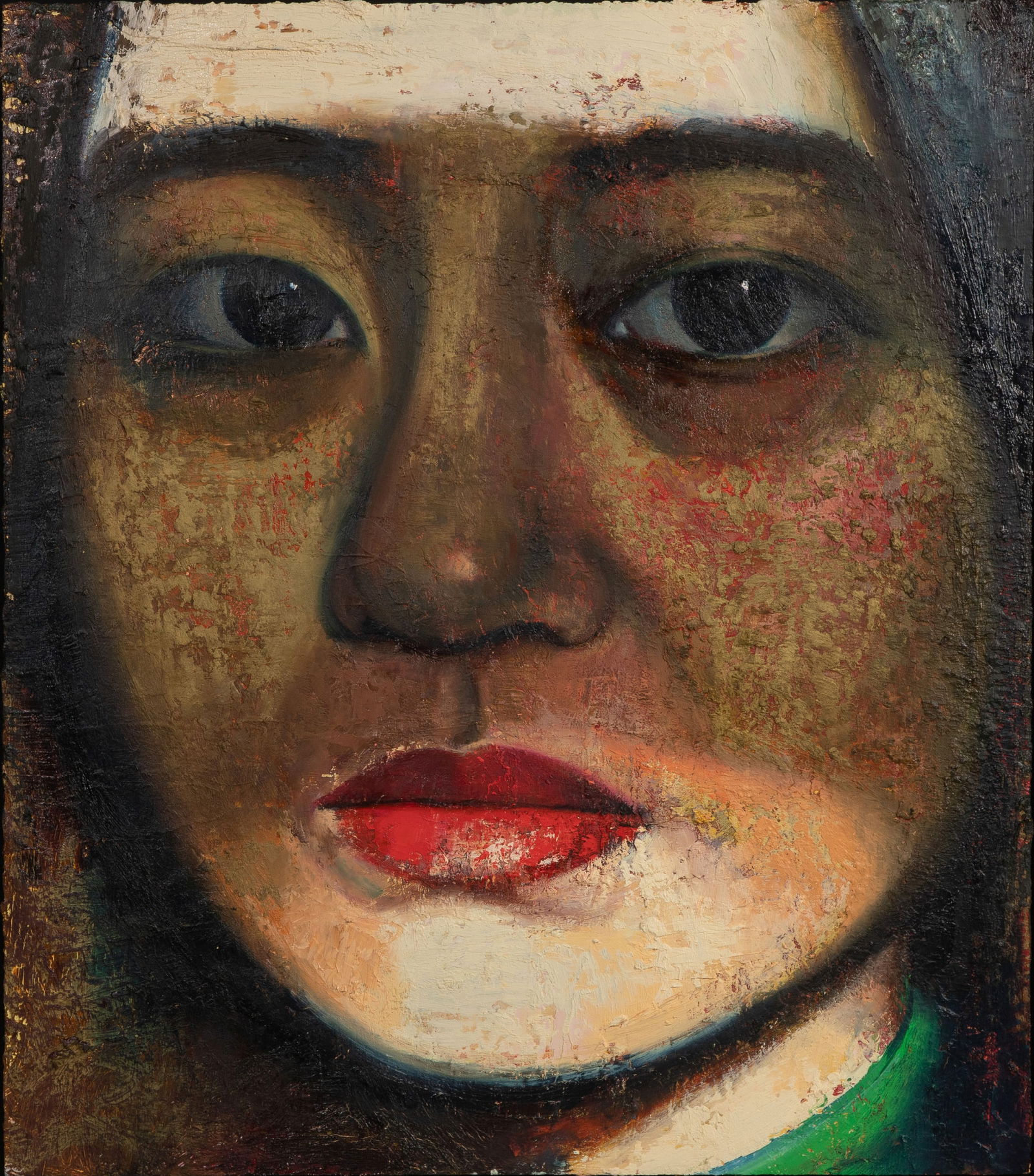 Susan Moore (American, 1953-2022) 'Portrait of Mirai Yasuyama I' Oil on Panel (1 of 3)