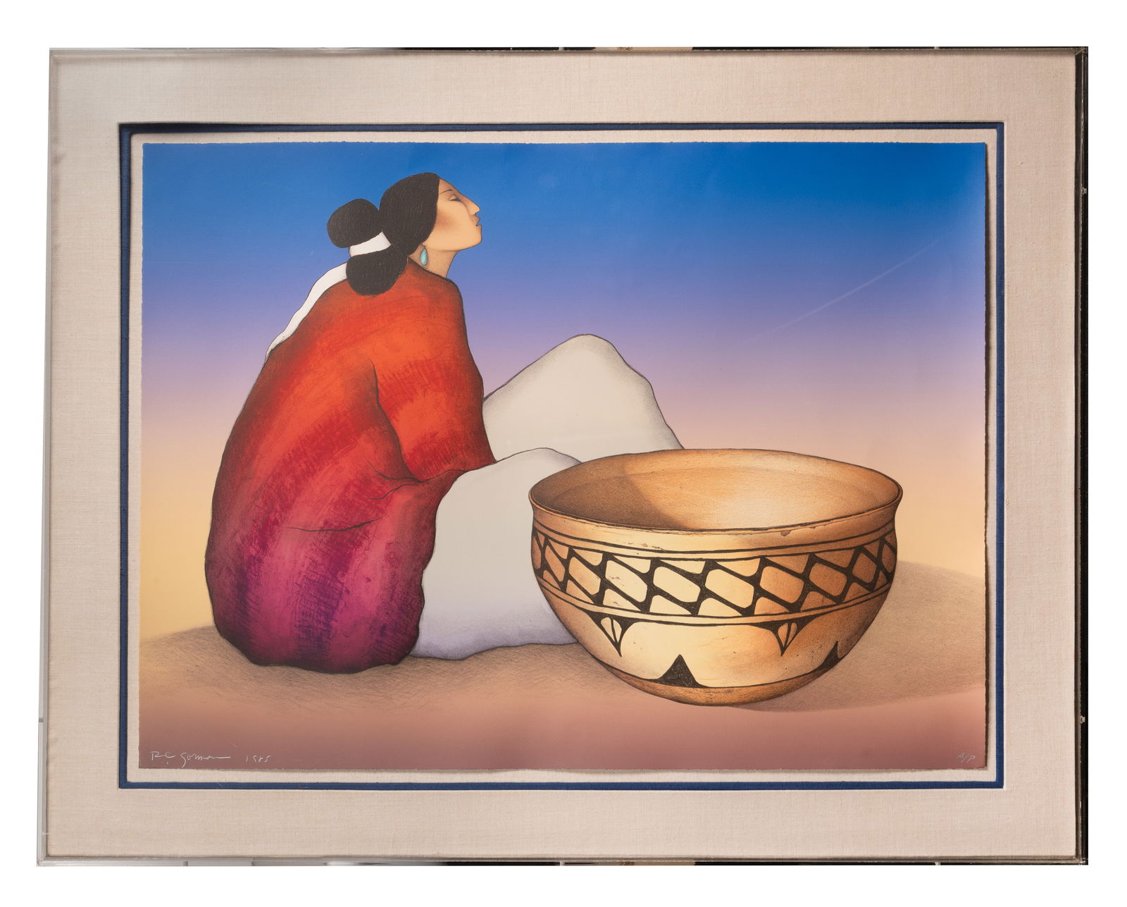 R. C. Gorman (American / Navajo, 1931-2005) 'Cochiti' Lithograph (1 of 1)