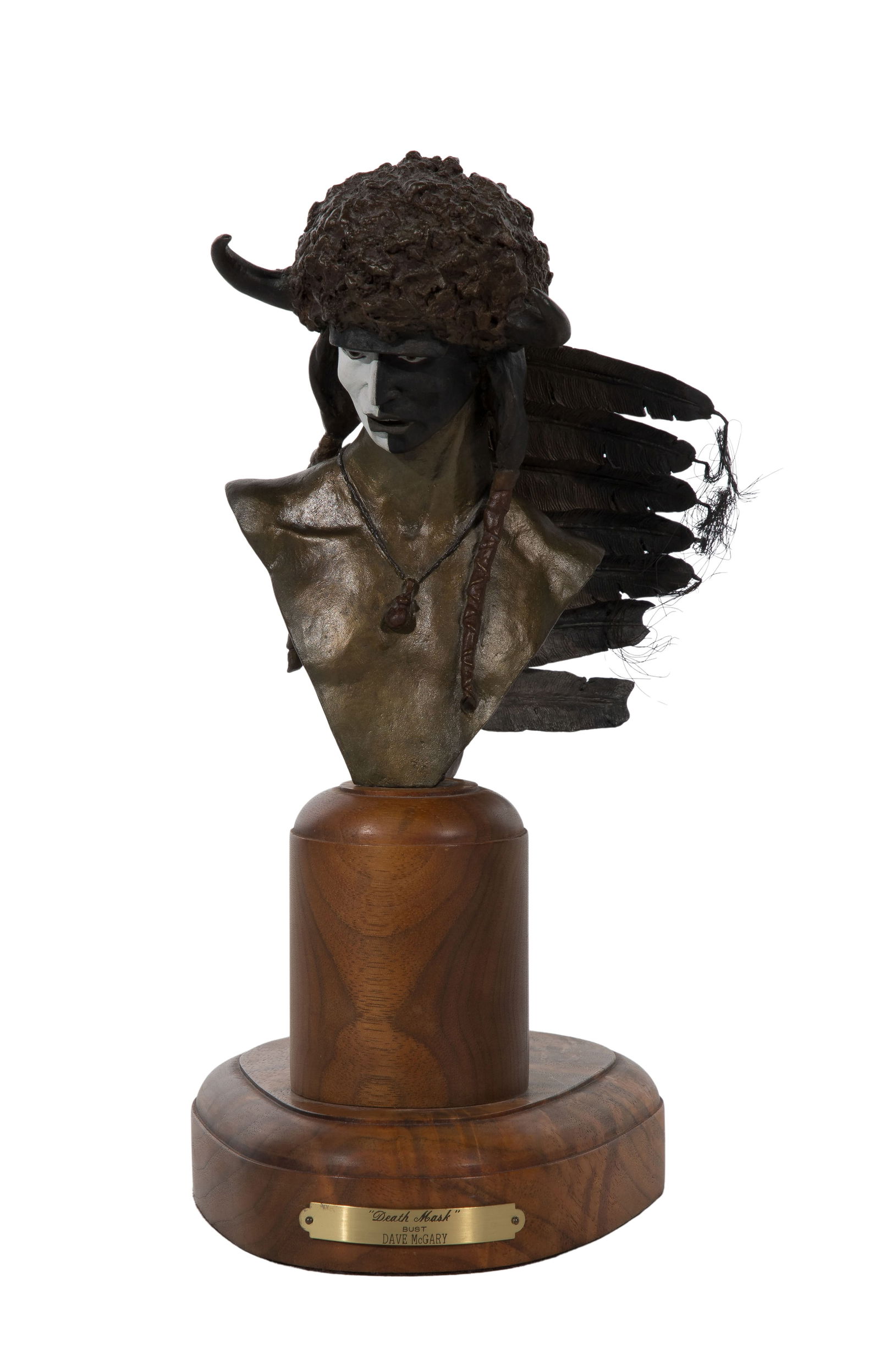 Dave McGary (American, 1958-2013) 'Death Mask' Painted Bronze Sculpture (1 of 3)