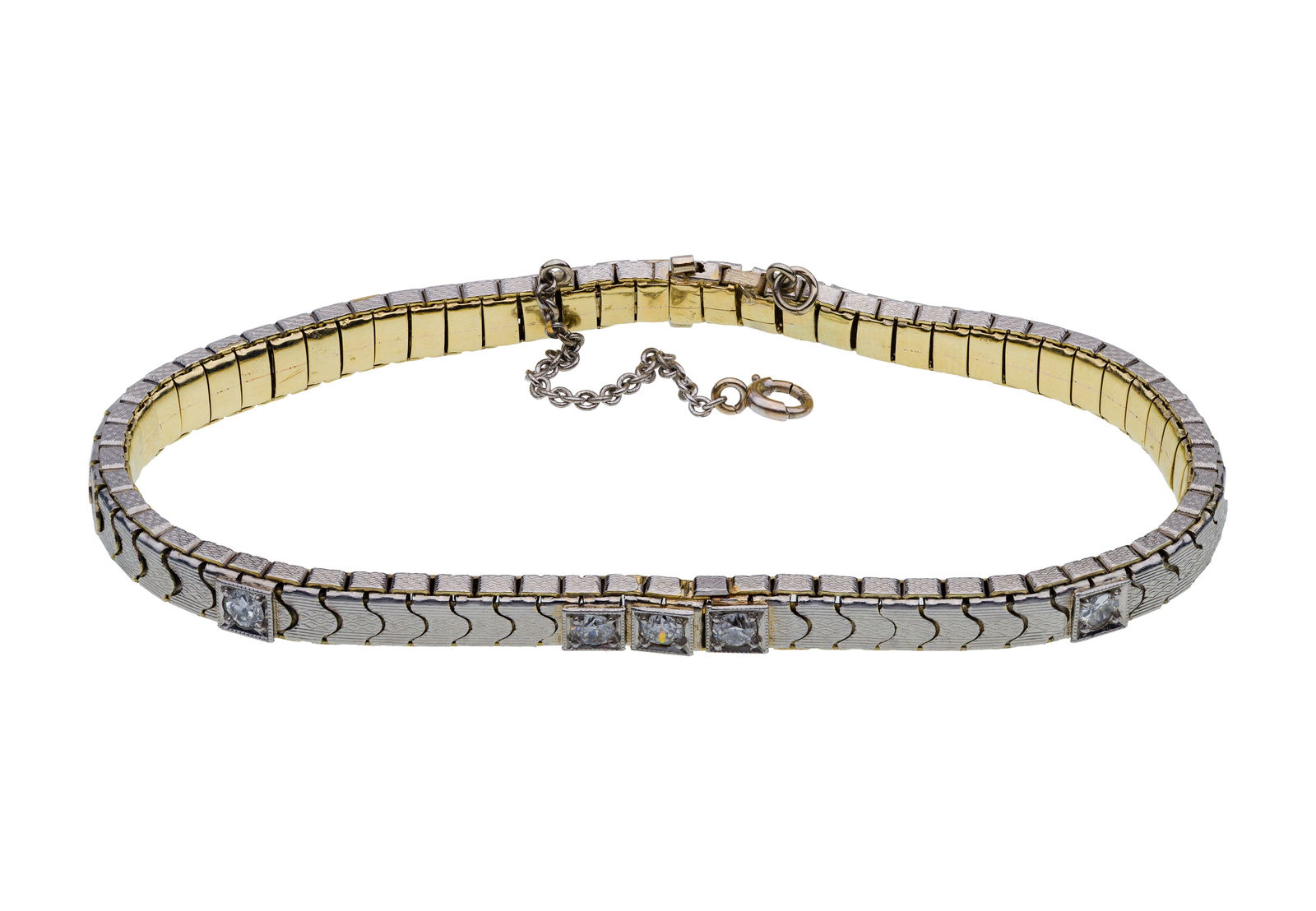 Platinum, 14k Yellow Gold and Diamond Bracelet (1 of 2)