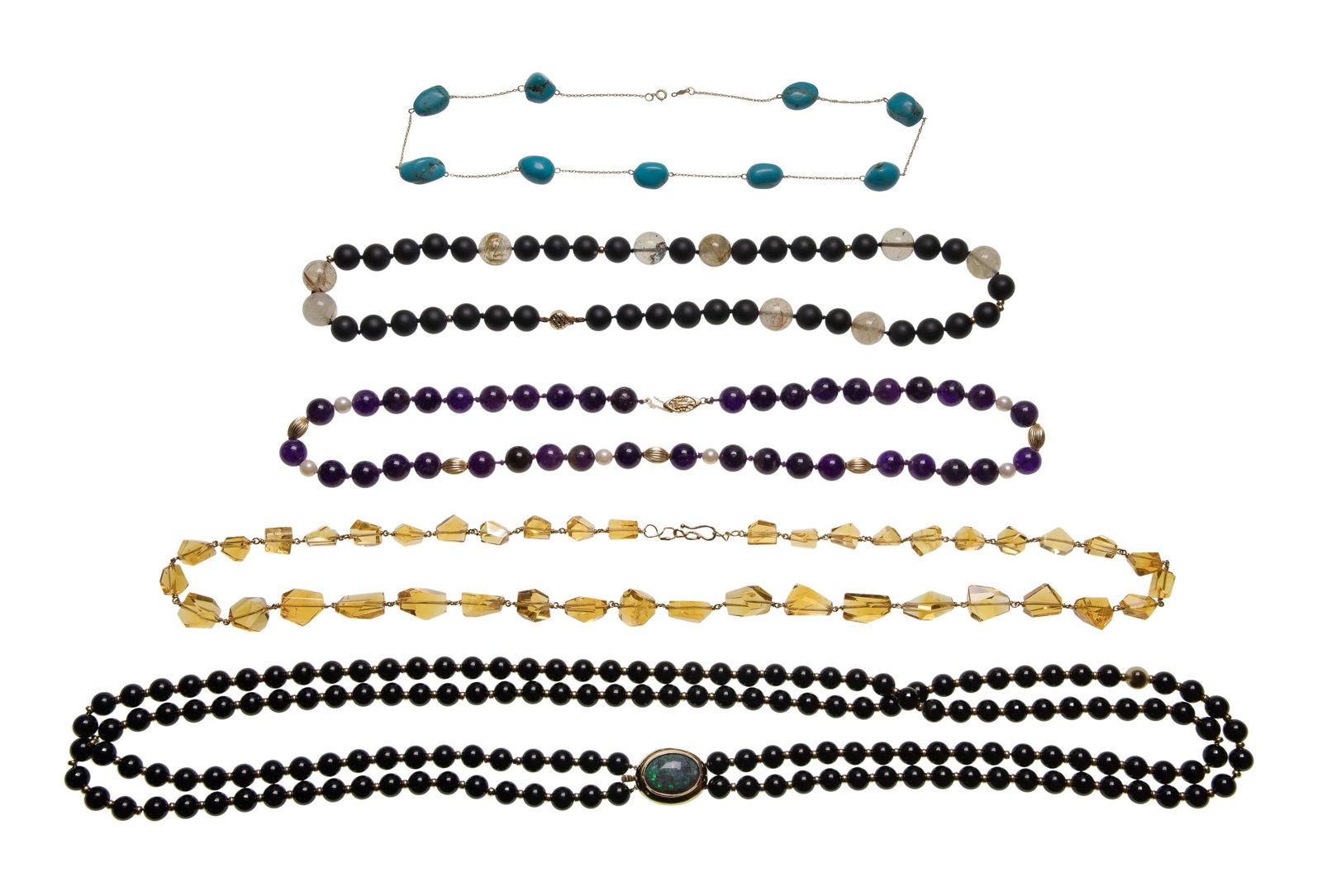 18k and 14k Yellow Gold and Gemstone Necklace Assortment (1 of 1)
