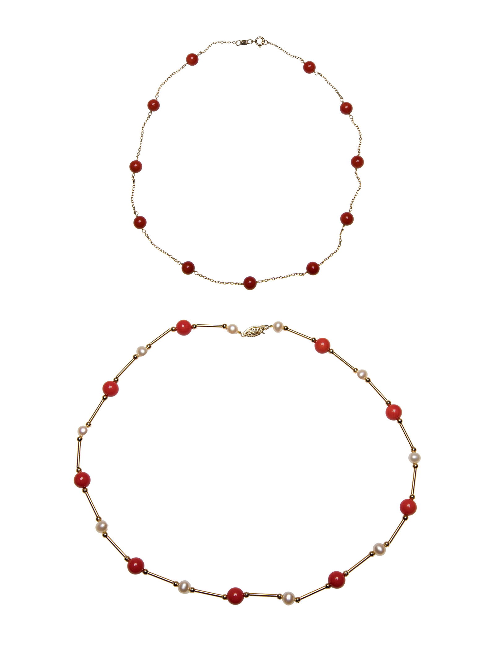 18k and 14k Yellow Gold and Coral Jewelry Assortment (1 of 1)