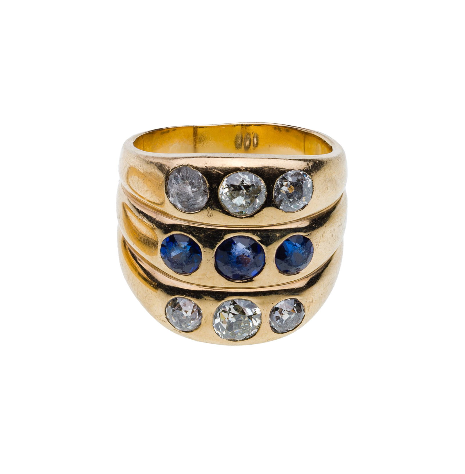14k Yellow Gold, Sapphire and Diamond Ring (1 of 2)