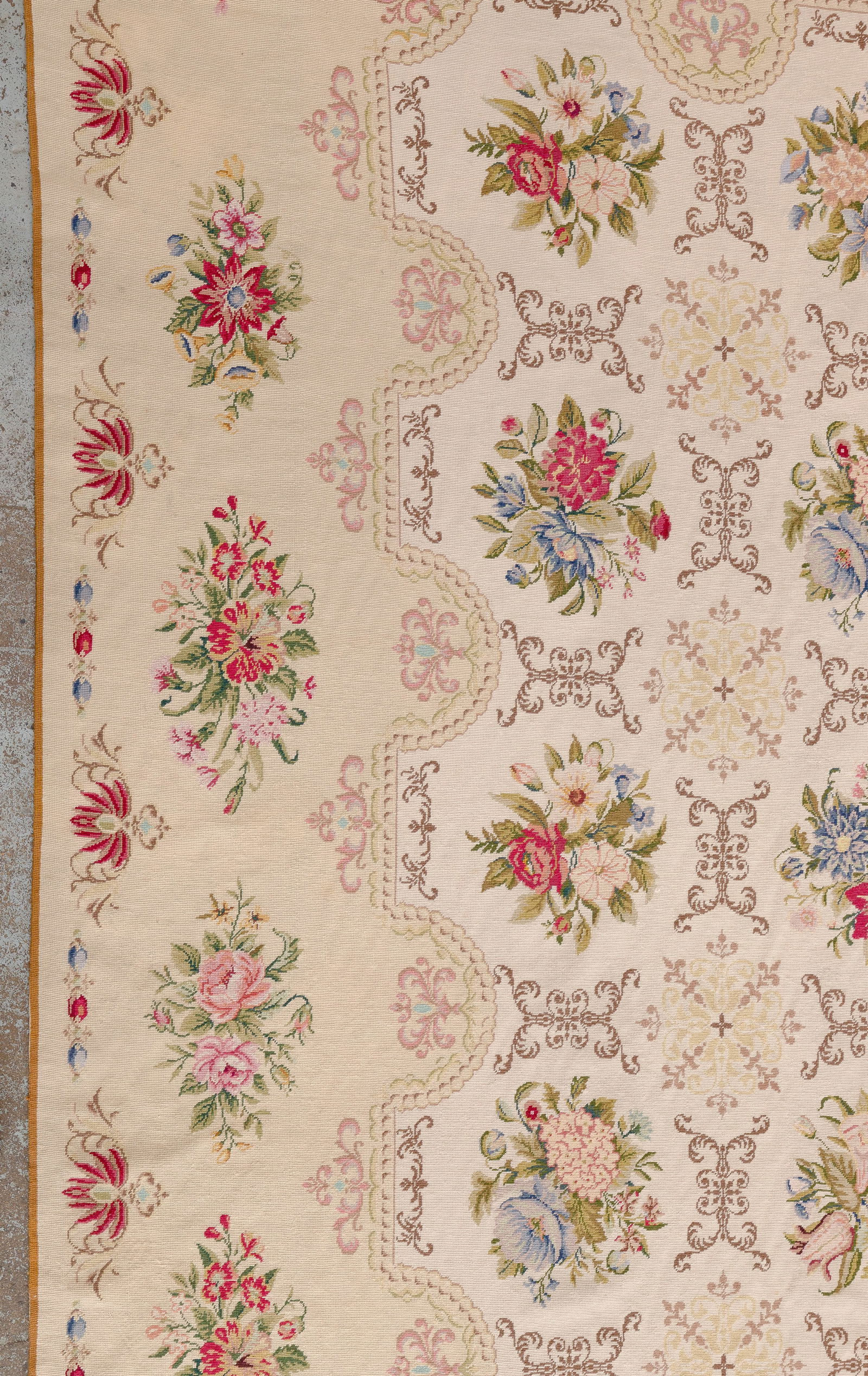 Aubusson Needlepoint Wool Rug - 2