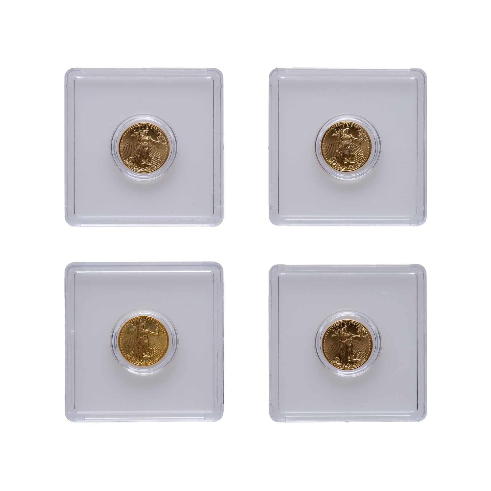 2010 and 2011 $5 Gold Eagle Coin Collection: 2010 and 2011 $5 Gold Eagle Coin Collection Including (3) 2010 and a 2011 Property from: a Private Collector, Randolph, Wisconsin Weight: 24k gold: 8.00 dwts. Category: Commemoratives >