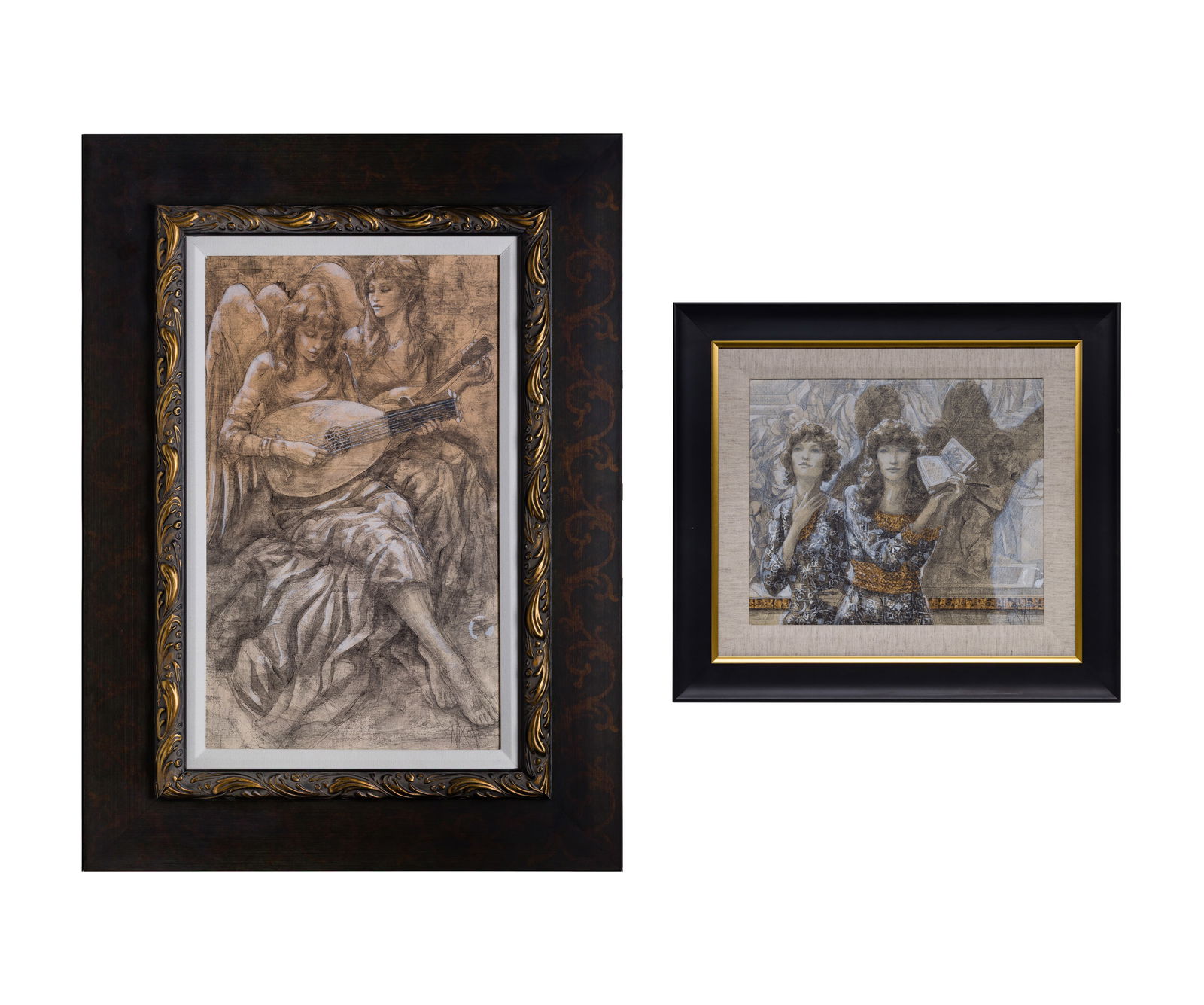 Peter Nixon (British, b.1956) Mixed Media on Canvas Assortment: Peter Nixon (British, b.1956) Mixed Media on Canvas Assortment (3) undated items including 'Stanza Della Segnatora', 'Three Studies of a Dream' and 'Angel Ensemble', all signed verso in black and gold