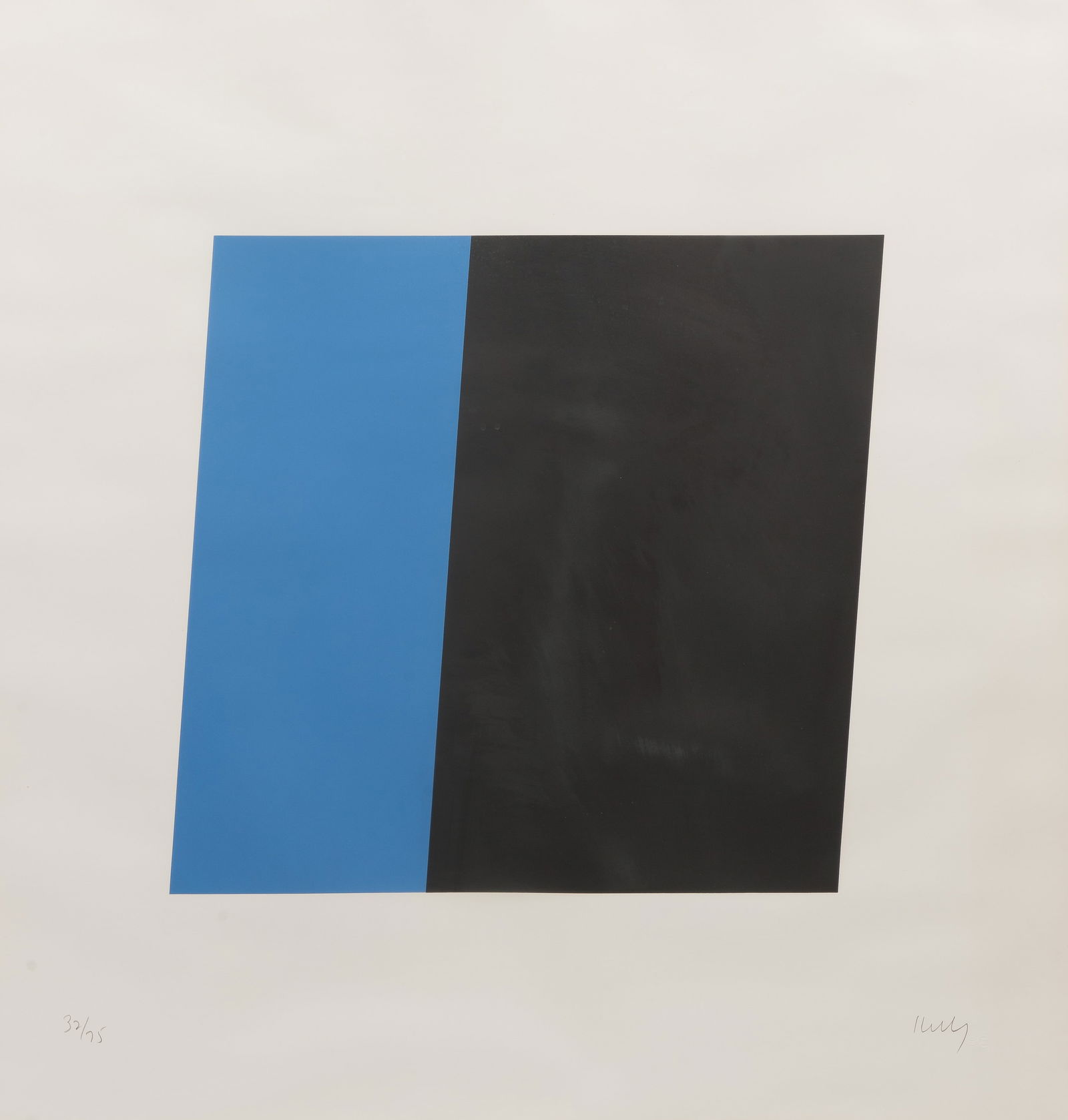 Ellsworth Kelly (American, 1923-2015), 'Blue / Black' Serigraph: Ellsworth Kelly (American, 1923-2015), 'Blue / Black' Serigraph 1970, pencil signed, #32/75, blind stamp, an abstract from 'Series of Ten Lithographs' published by Gemini G.E.L., Los Angeles, linen li
