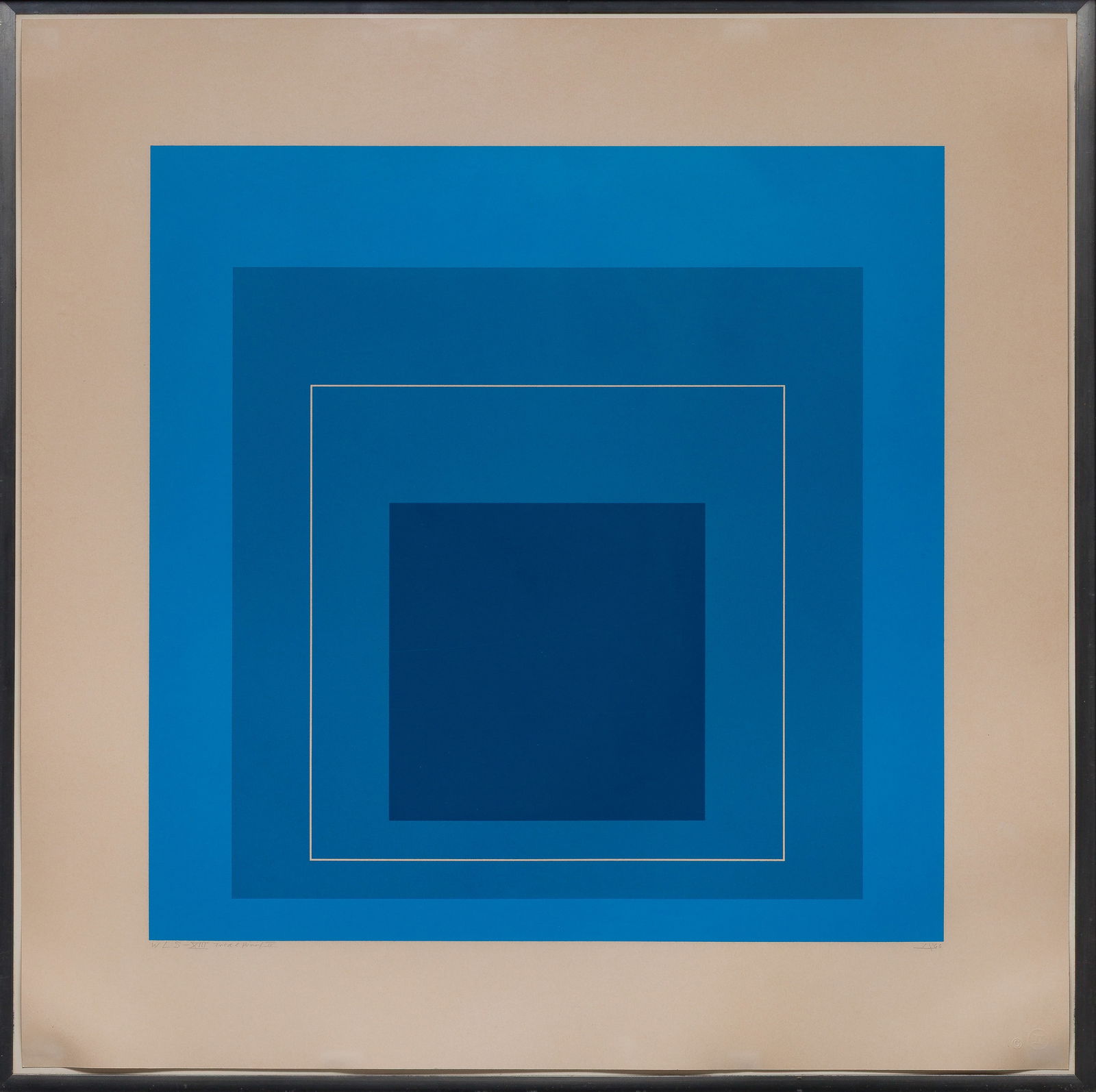 Josef Albers (German / American, 1888-1976) 'White Line Square XIII' Serigraph: Josef Albers (German / American, 1888-1976) 'White Line Square XIII' Serigraph 1966, pencil signed and annotated 'trial proof', from the 'White Line Square' series, on French Arches cover paper, blind