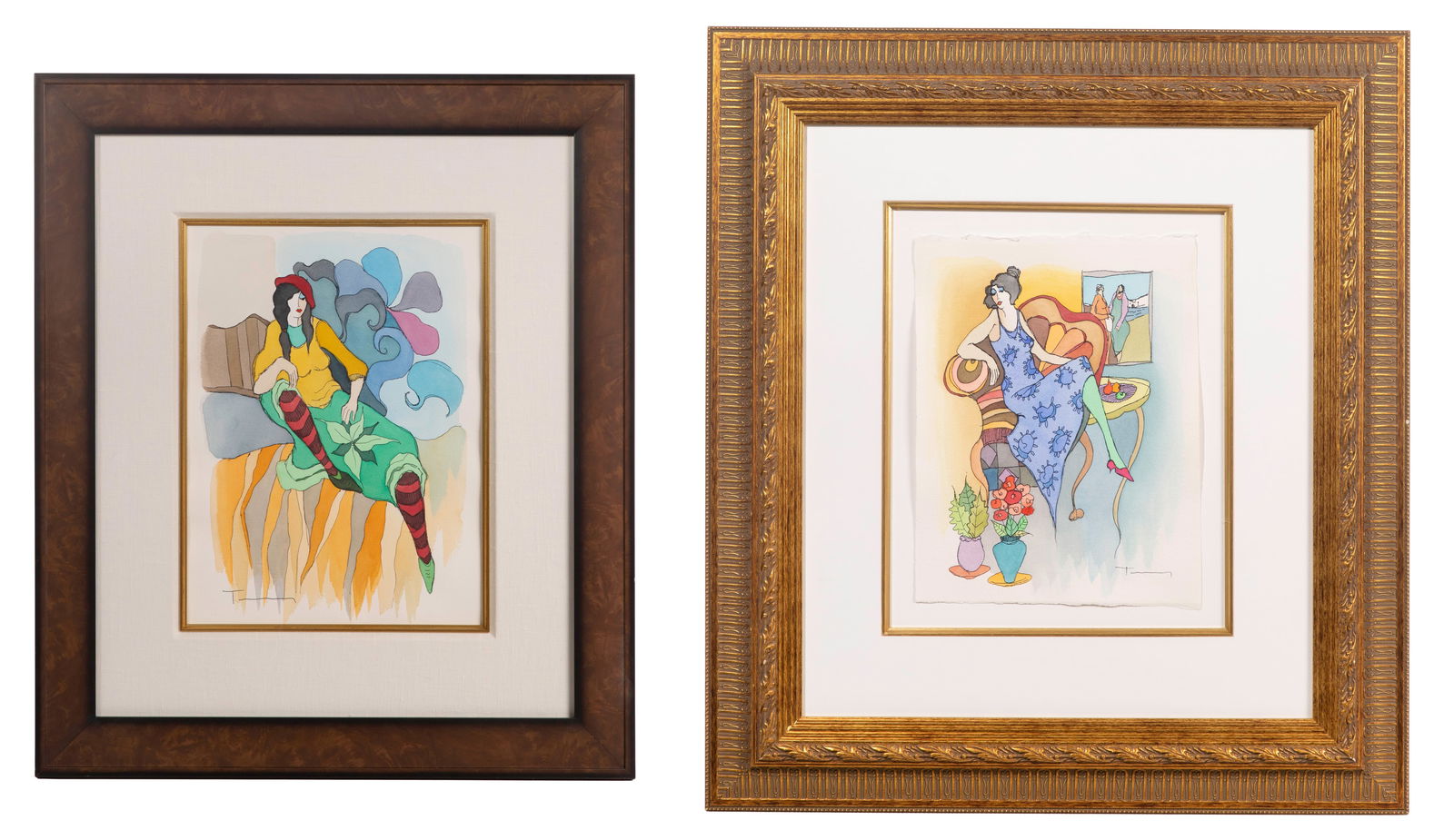 Itzchak Tarkay (Israeli, 1935-2012) Mixed Media on Paper (1 of 3)