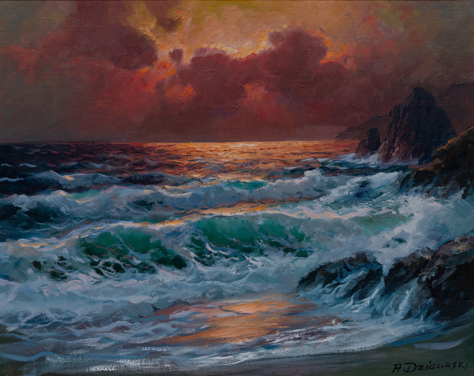 Alex Dzigurski (American, 20th Century) Oil on Canvas (1 of 3)