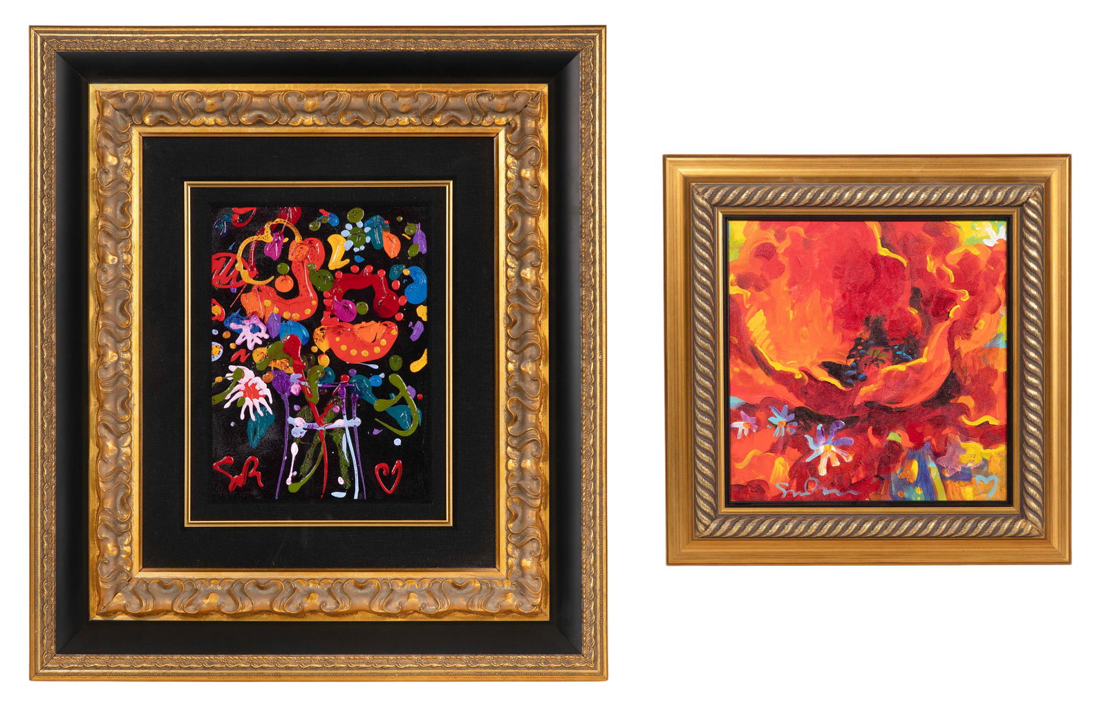 Simon Bull (American, b.1958) Acrylic on Canvas: Simon Bull (American, b.1958) Acrylic on Canvas (2) items, both signed and having heart avatar including 2001 'North Shore Gem' having notations and title verso and undated 'Sweets for My Sweet