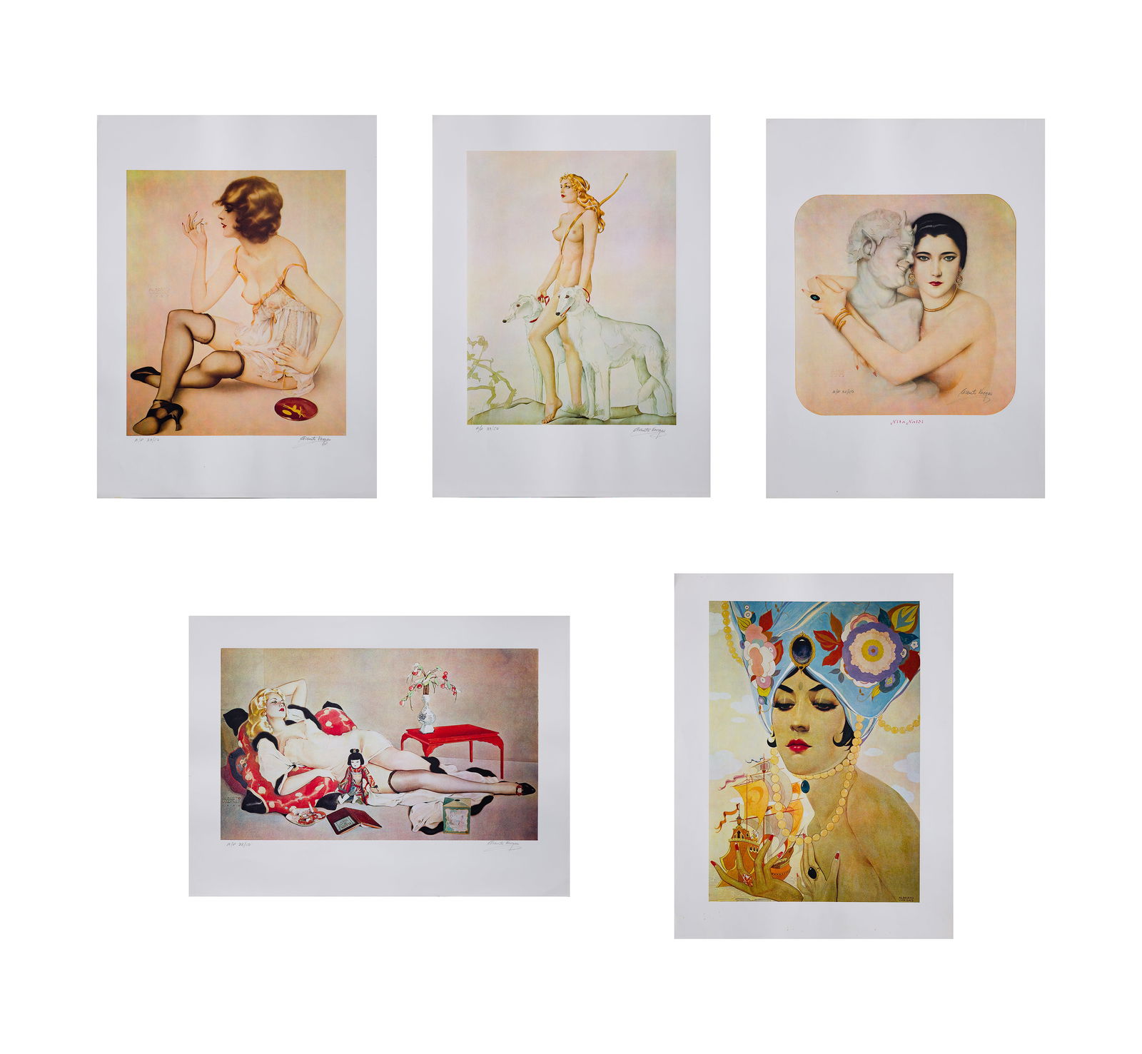 Alberto Vargas (Peruvian-American, 1896-1982) Offset Lithographs: Alberto Vargas (Peruvian-American, 1896-1982) Offset Lithographs (14) offset lithographs, each proxy signed in pencil, unframed Property from: an Estate, Racine, Wisconsin Sheet Size: 28 1/2 inches by