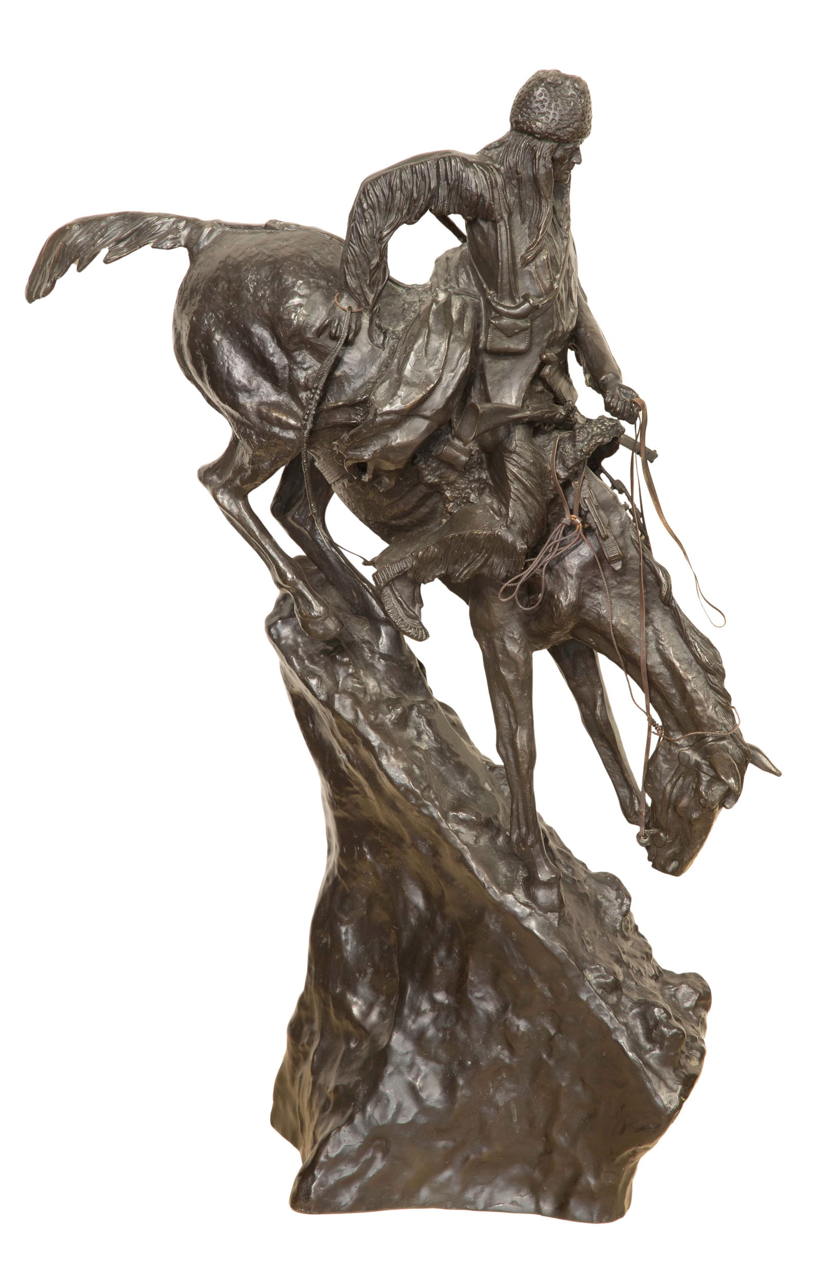After Frederic Remington (American, 1861-1909) 'The Mountain Man' Bronze Sculpture (1 of 3)