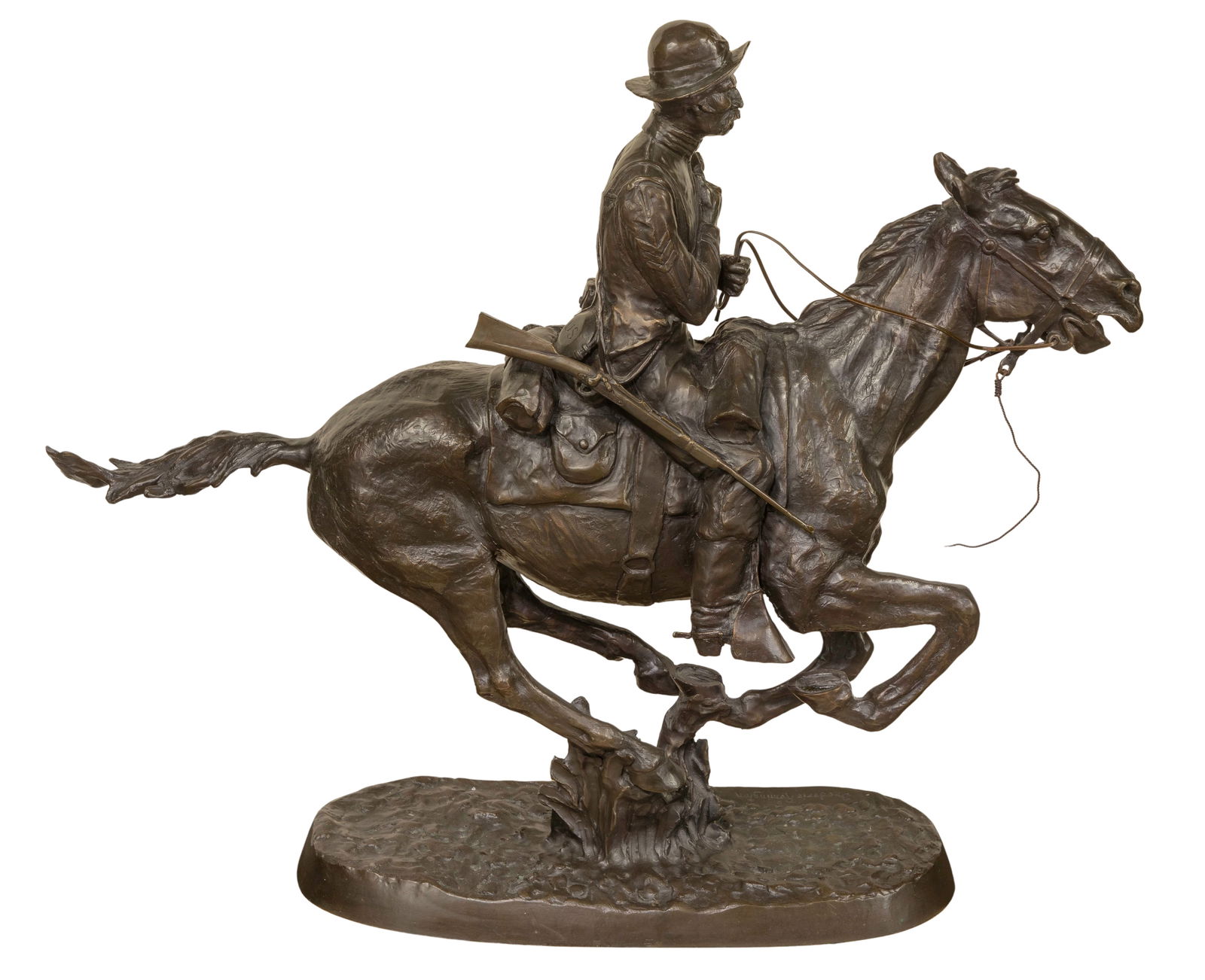 After Frederic Remington (American, 1861-1909) 'Trooper of the Plains' Bronze Sculpture (1 of 3)
