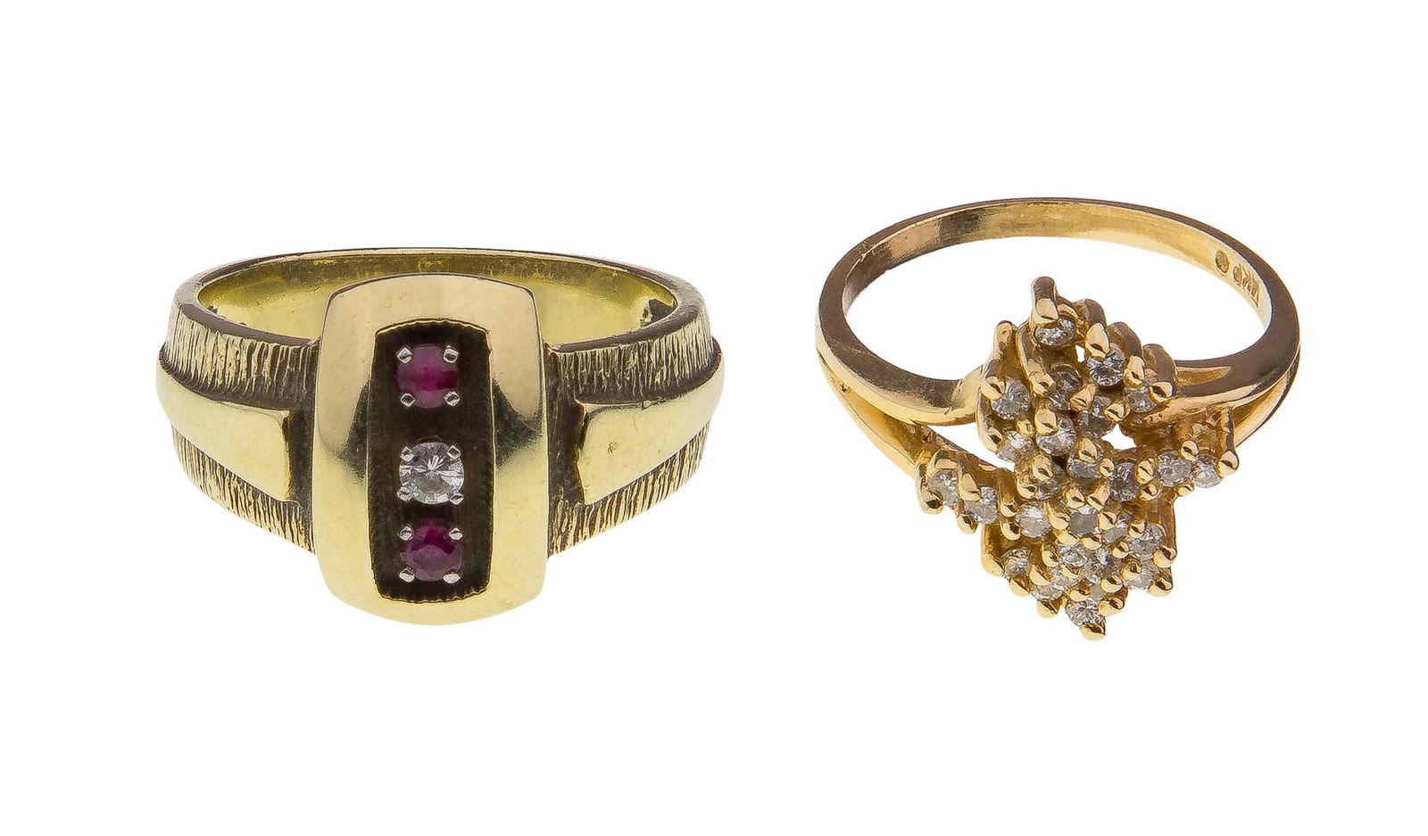 14k Yellow Gold and Diamond Rings (1 of 2)