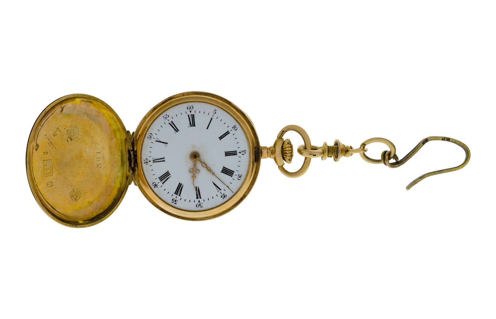 French 14k Yellow Gold Hunter Case Pocket Watch (1 of 6)
