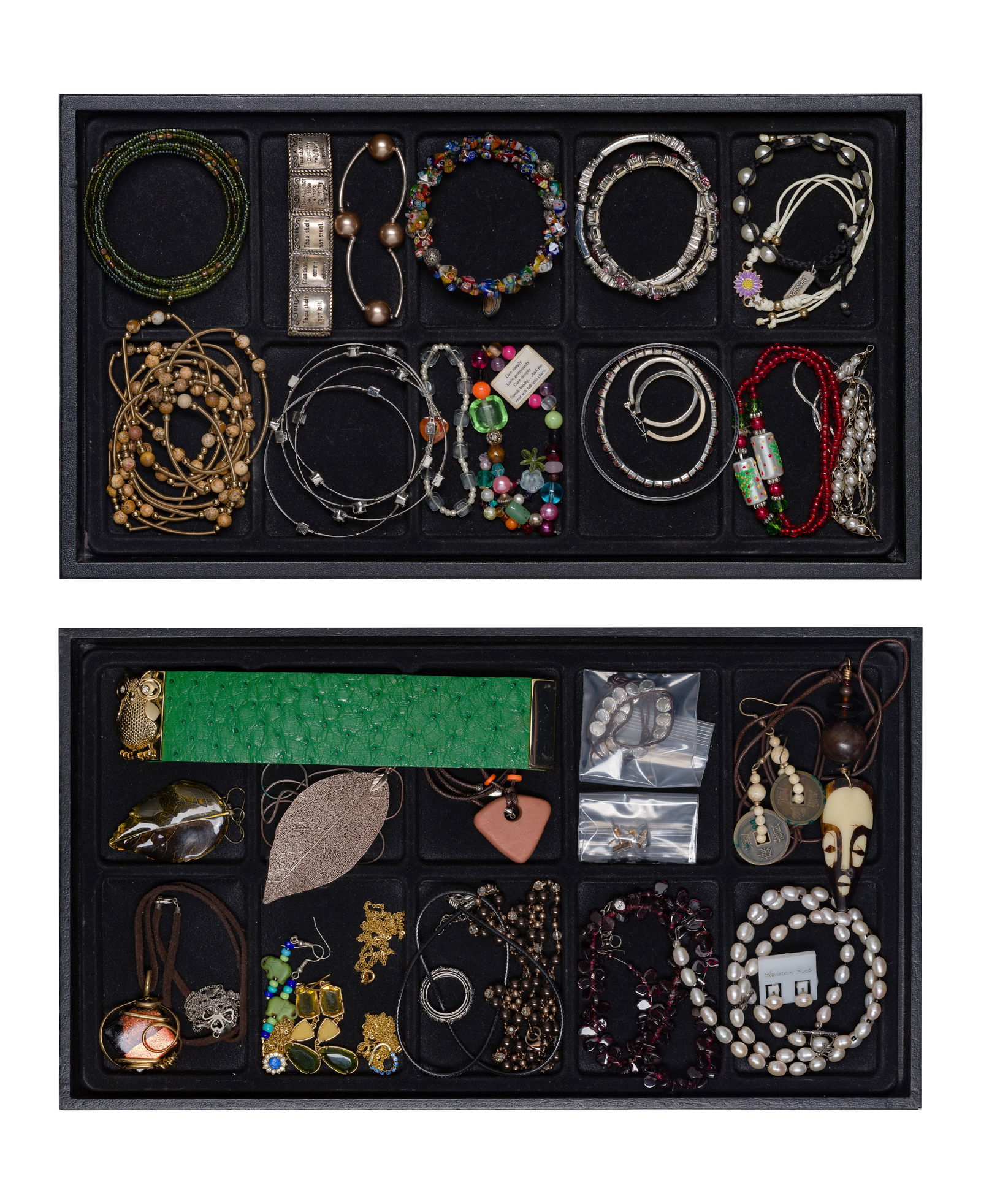Gold, Silver, Costume and Wristwatch Assortment: Gold, Silver, Costume and Wristwatch Assortment Including (2) fine necklaces (marked '14k'), a pair of earrings and a rope necklace (marked '925' / 'sterling') as well as costume jewelry