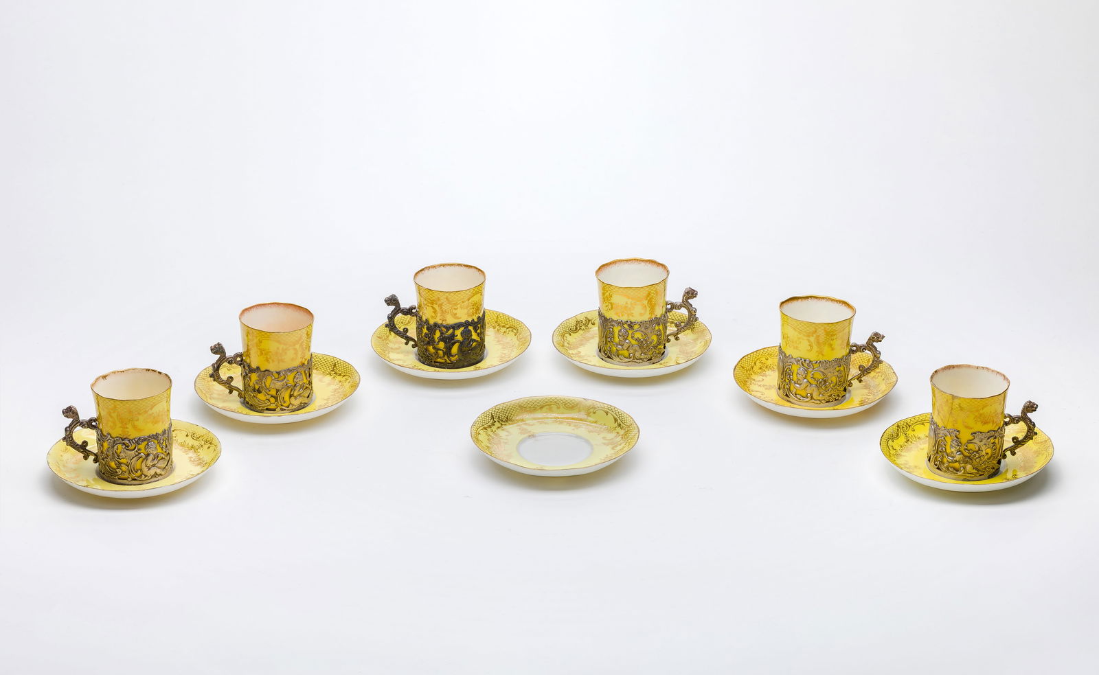 Staffordshire Eggshell Porcelain Cups and Saucers (1 of 10)
