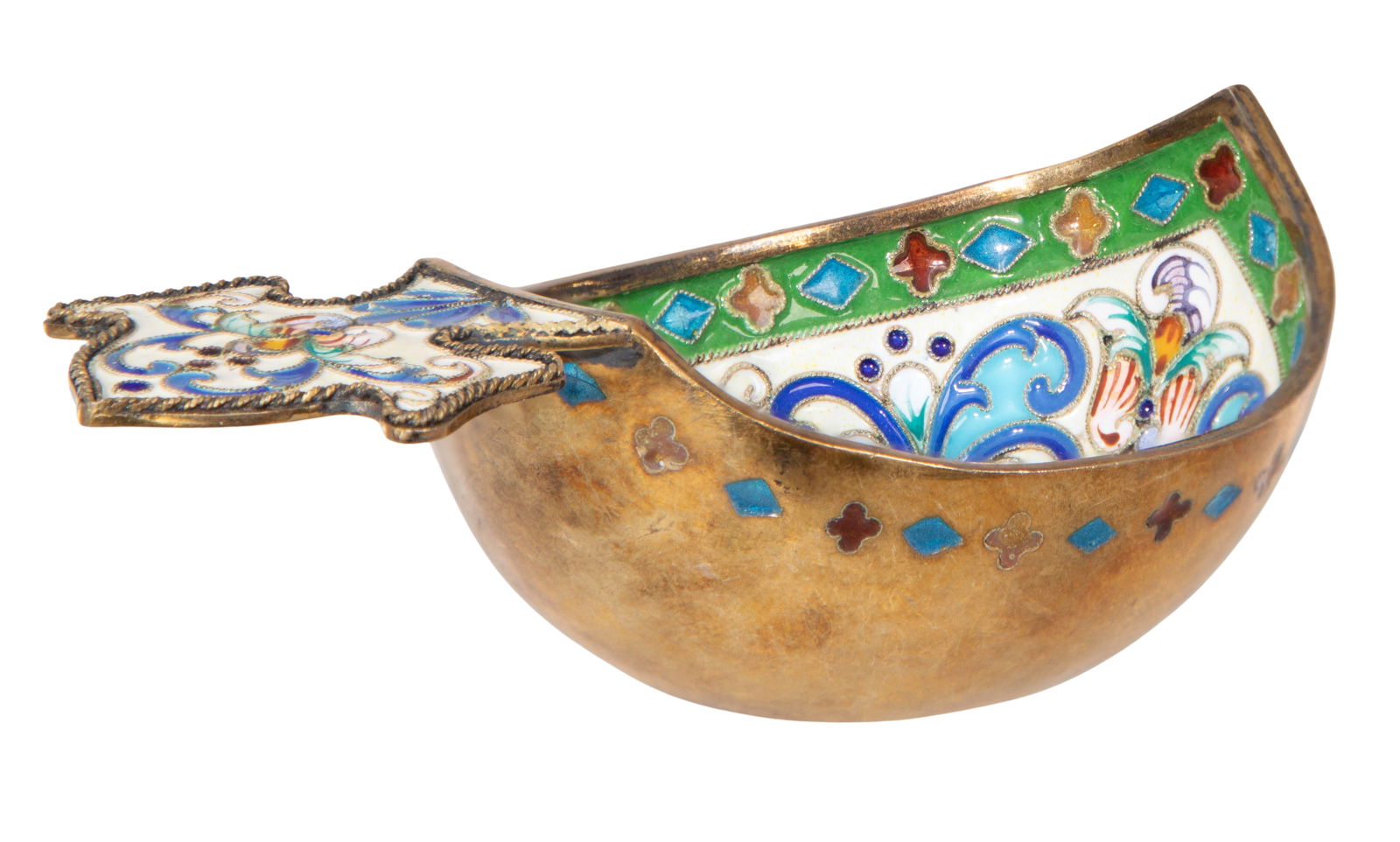 Russian Silver and Enamel Kovsh - 2