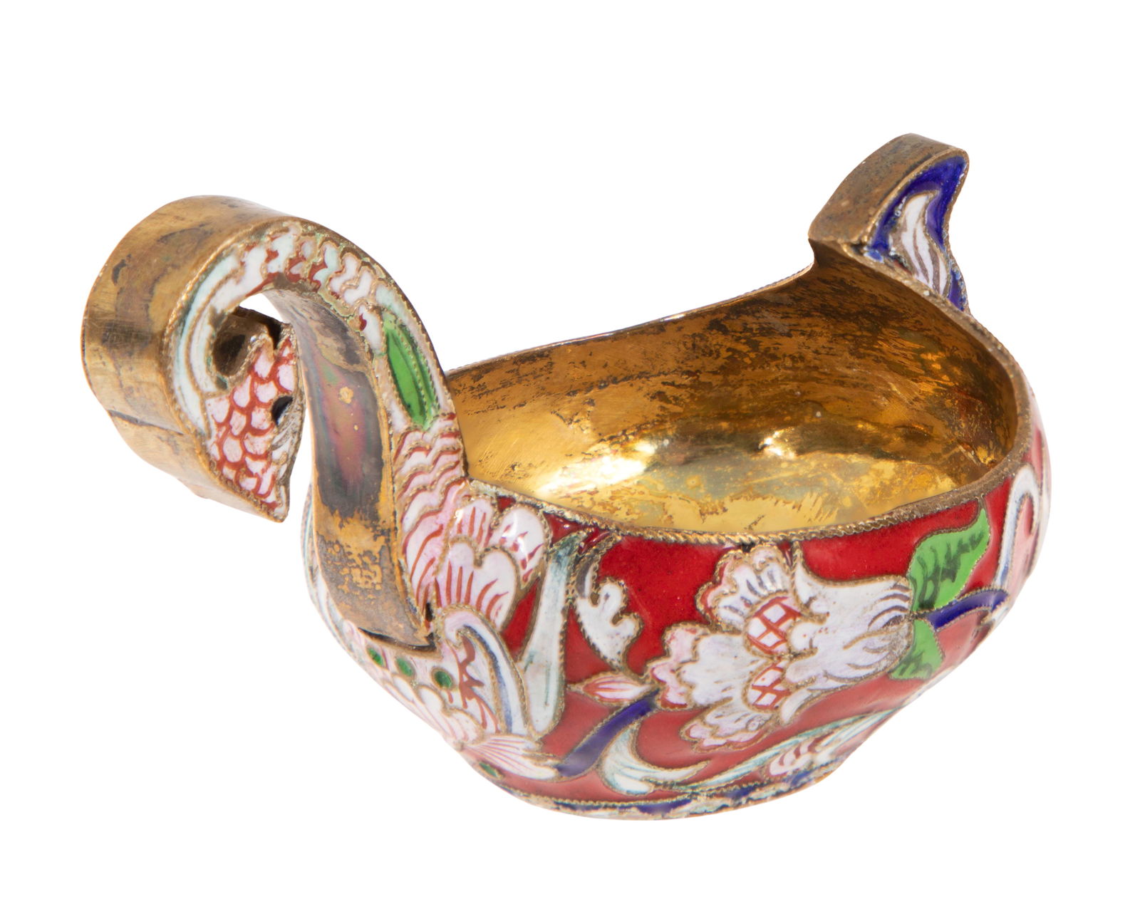 Russian Silver and Enamel Kovsh - 2