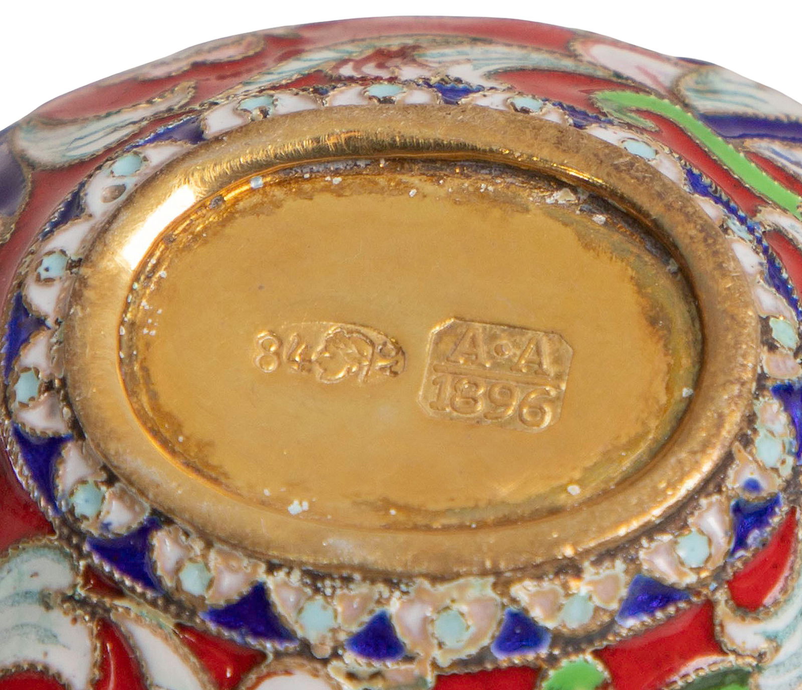 Russian Silver and Enamel Kovsh - 3
