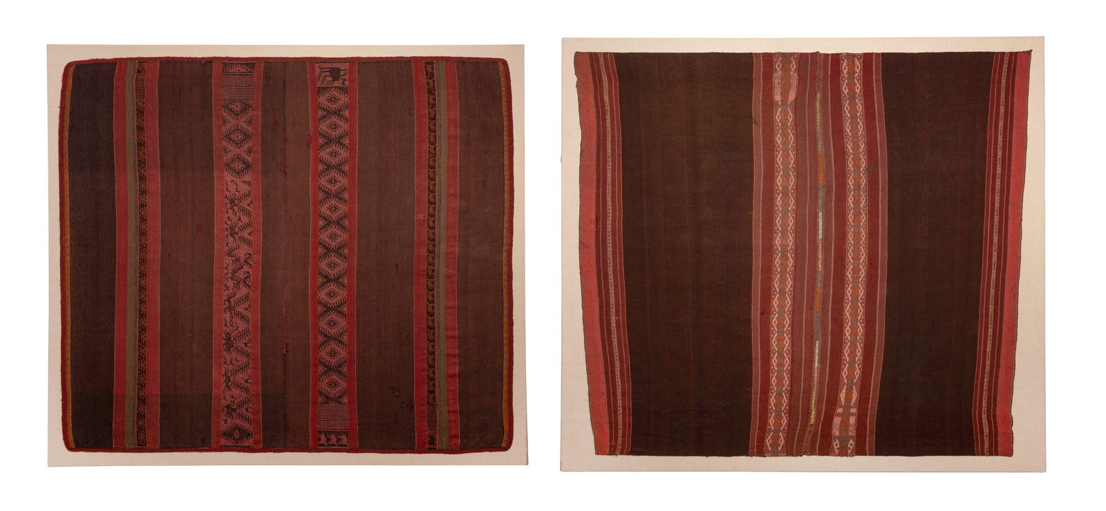 Jaiq'a Tribe (20th Century) Capote Ceremonial Ponchos: Jaiq'a Tribe (20th Century) Capote Ceremonial Ponchos (2) items including a Bolivian c.1940 men's alpaca wool poncho and a c.1910 woman's alpaca wool mantle from the Macha region, having