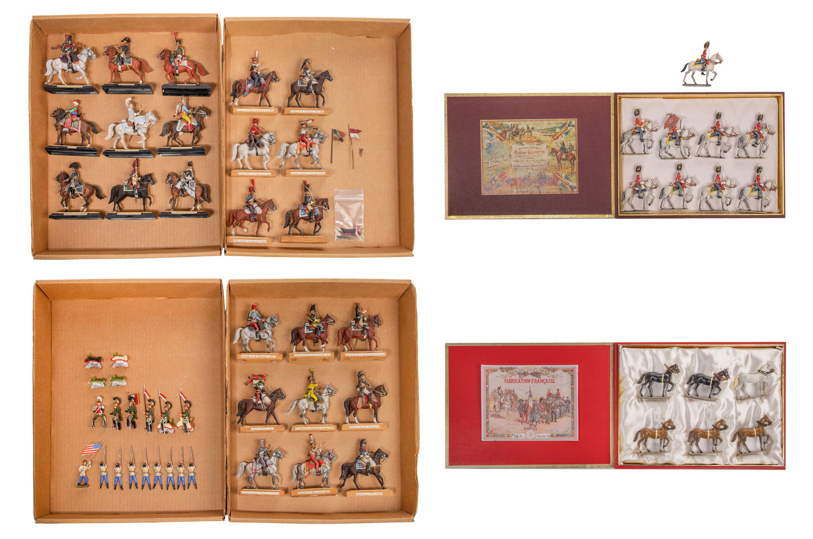 Model Toy Soldier Assortment: Model Toy Soldier Assortment Approximately (40) items including a set of (8) Royal Scots Greys (2nd Royal North British Dragoons) by Lucotte in box having COA, a set of (6) unmounted horses, (24)
