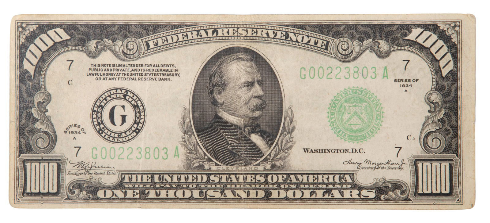 1934-A $1000 Federal Reserve Note (1 of 2)