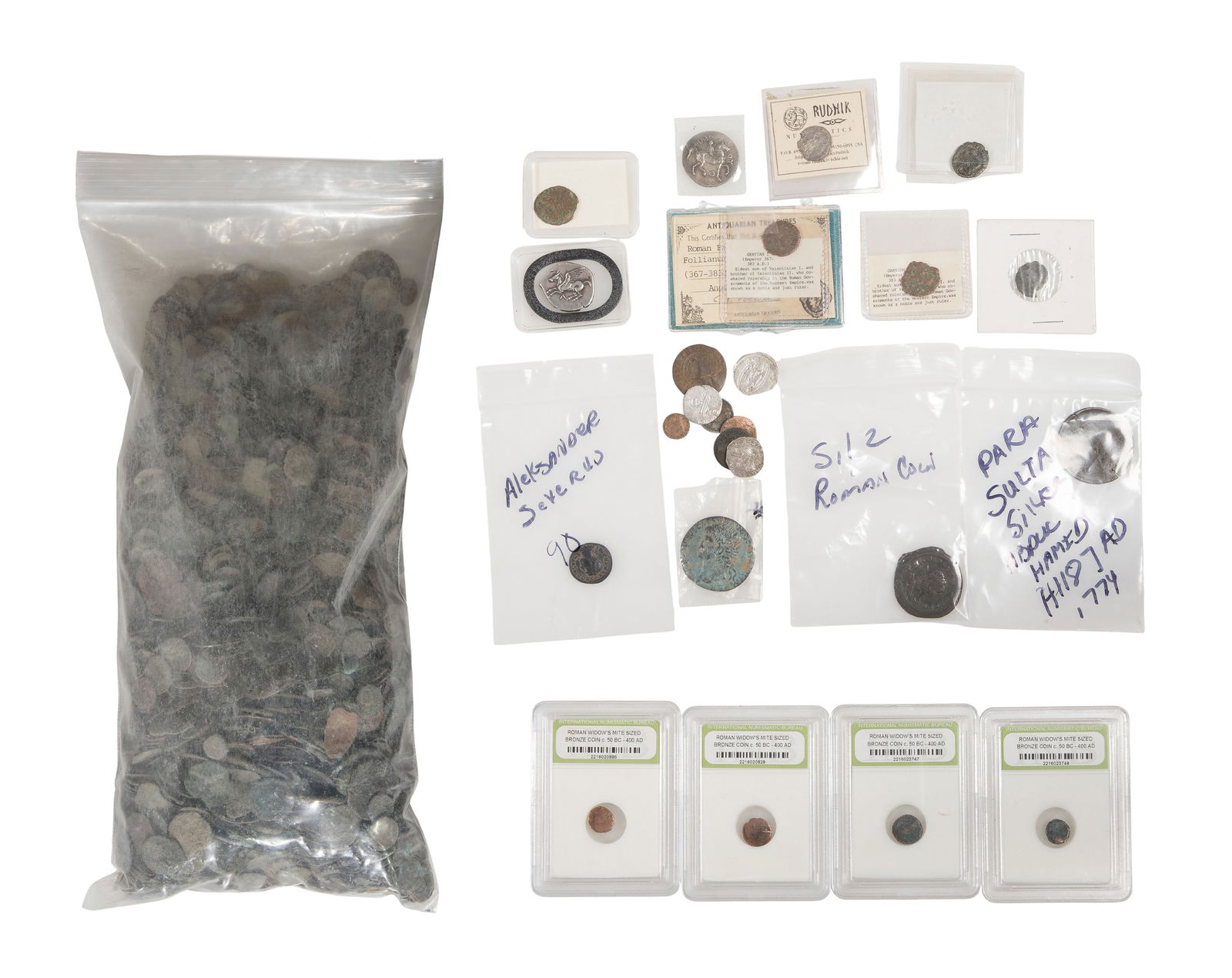 Ancient and Replica Coin Assortment: Ancient and Replica Coin Assortment Approximately (9) pounds of ancient and tourist replica coins Property from: a Private Collector, Rockford, Ilinois Category: Ancient Coins > Ancient