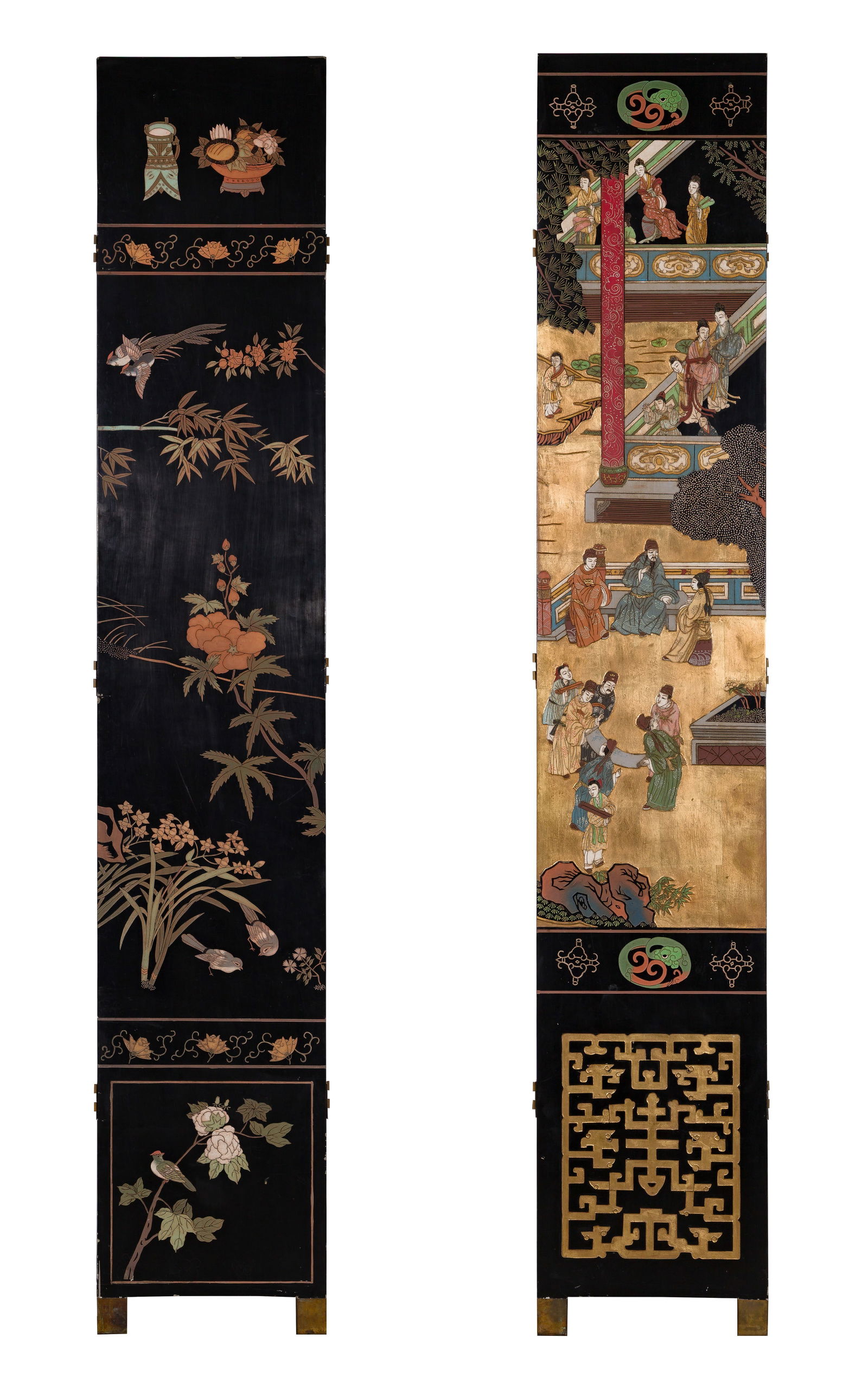 Chinese Black Lacquer Coromandel Floor Screen - 13