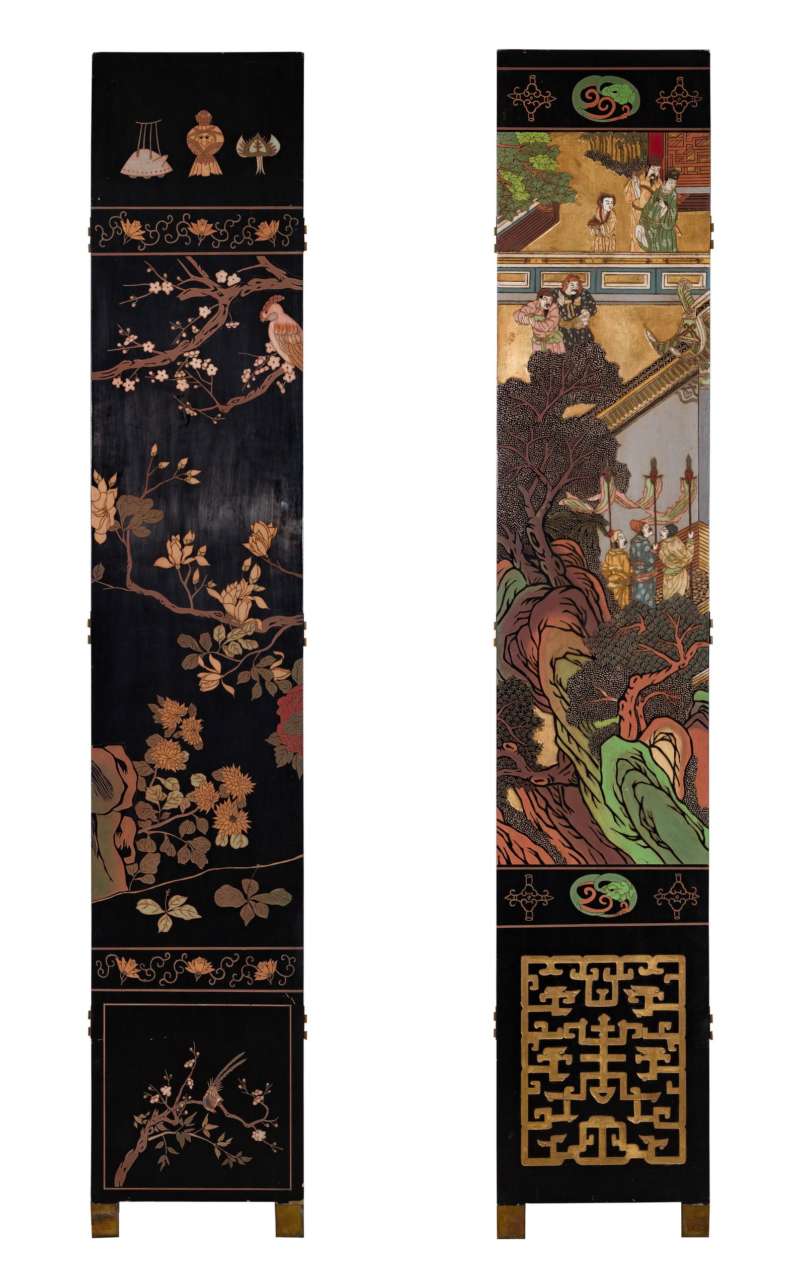 Chinese Black Lacquer Coromandel Floor Screen - 8
