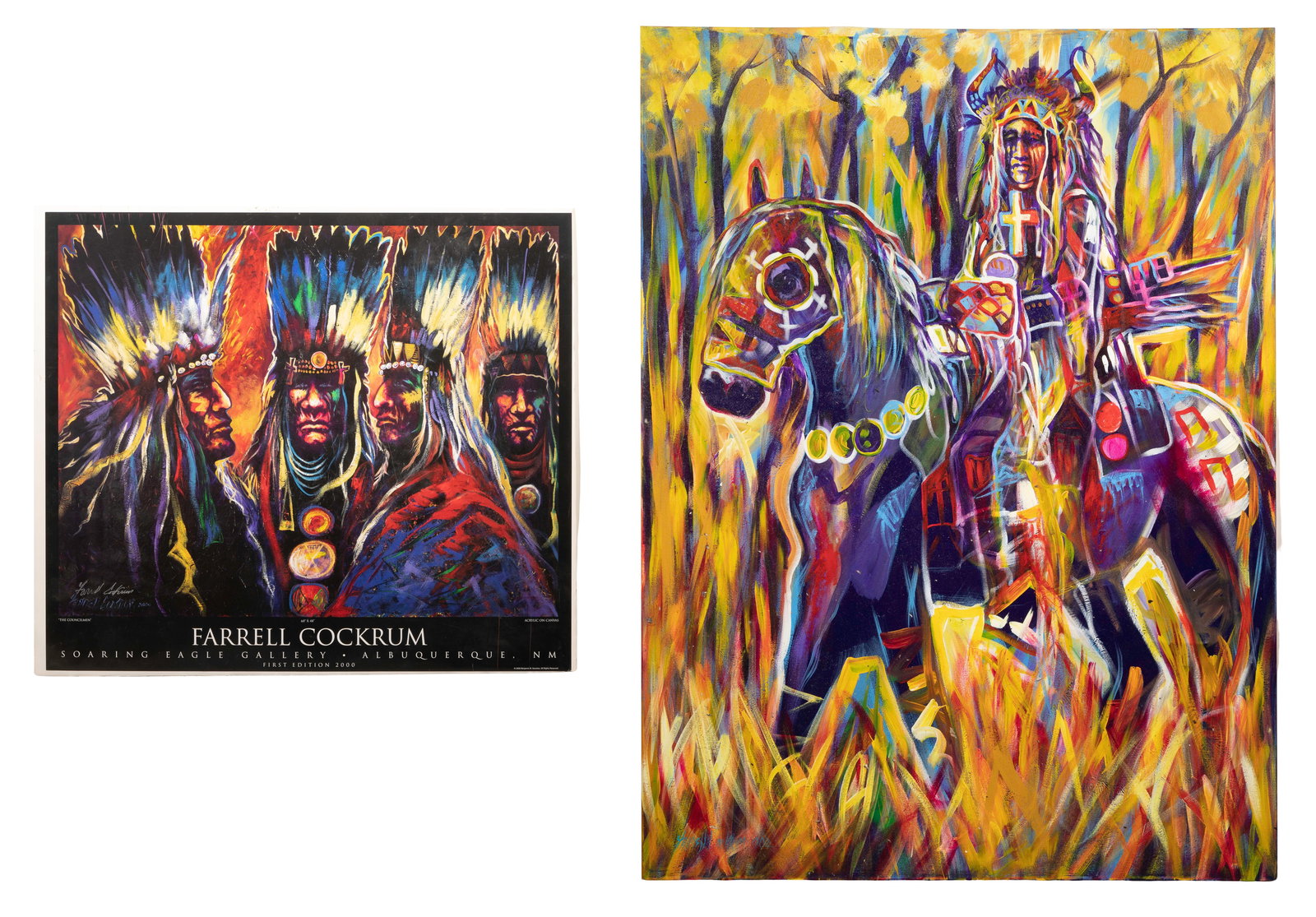 Farrell Cockrum (American / Blackfeet Nation, b.1962) Oil on Canvas (1 of 3)