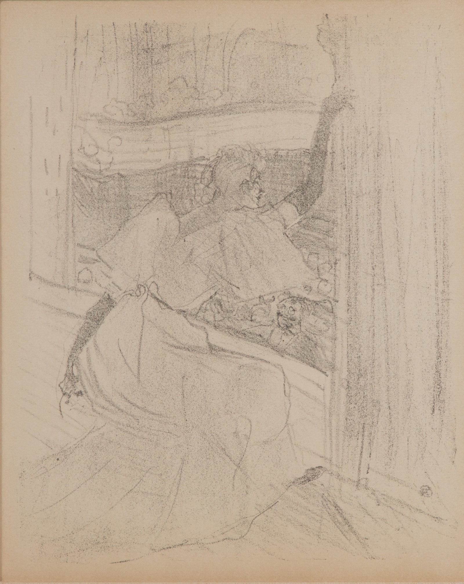 Henri de Toulouse-Lautrec (French, 1864-1901) 'Yvette Guilbert: Saluant le Public' Lithograph: Henri de Toulouse-Lautrec (French, 1864-1901) 'Yvette Guilbert: Saluant le Public' Lithograph 1898, having artist monogram, a view of the popular Parisian cabaret singer Yvette Guilbert taking a bow, 