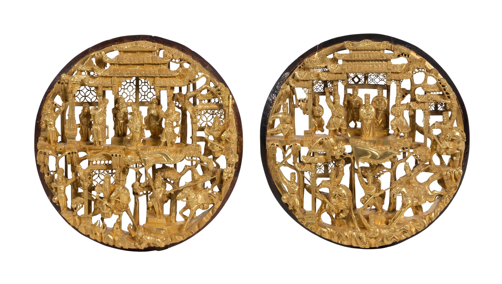 Chinese Gilt Wood Wall Plaques (1 of 1)