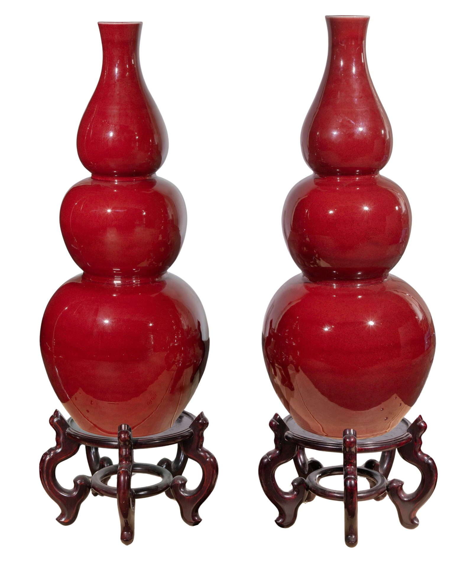 Chinese Sang de Boeuf Porcelain Floor Vases (1 of 3)