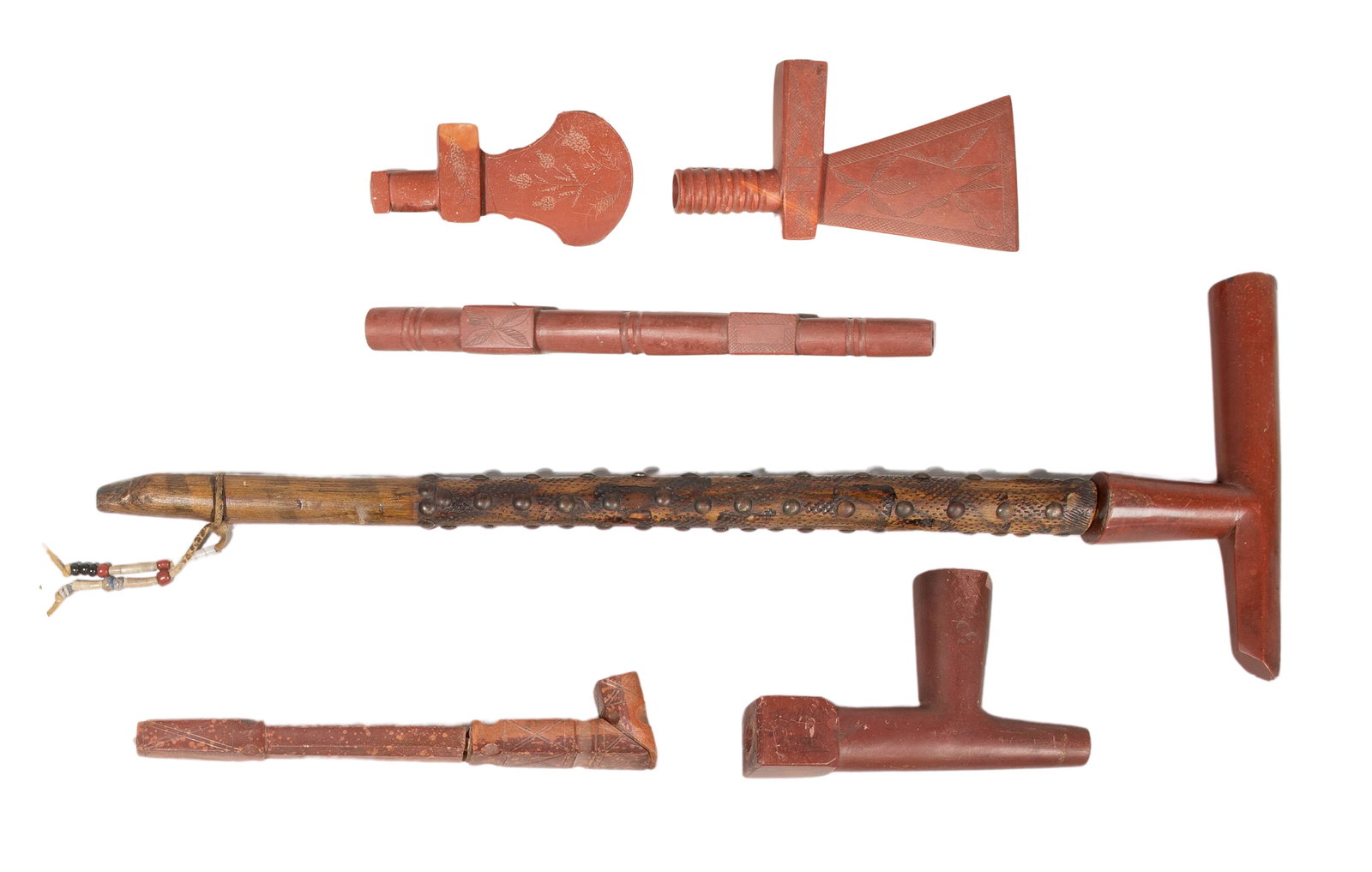 Native American Catlinite Pipe Assortment (1 of 1)