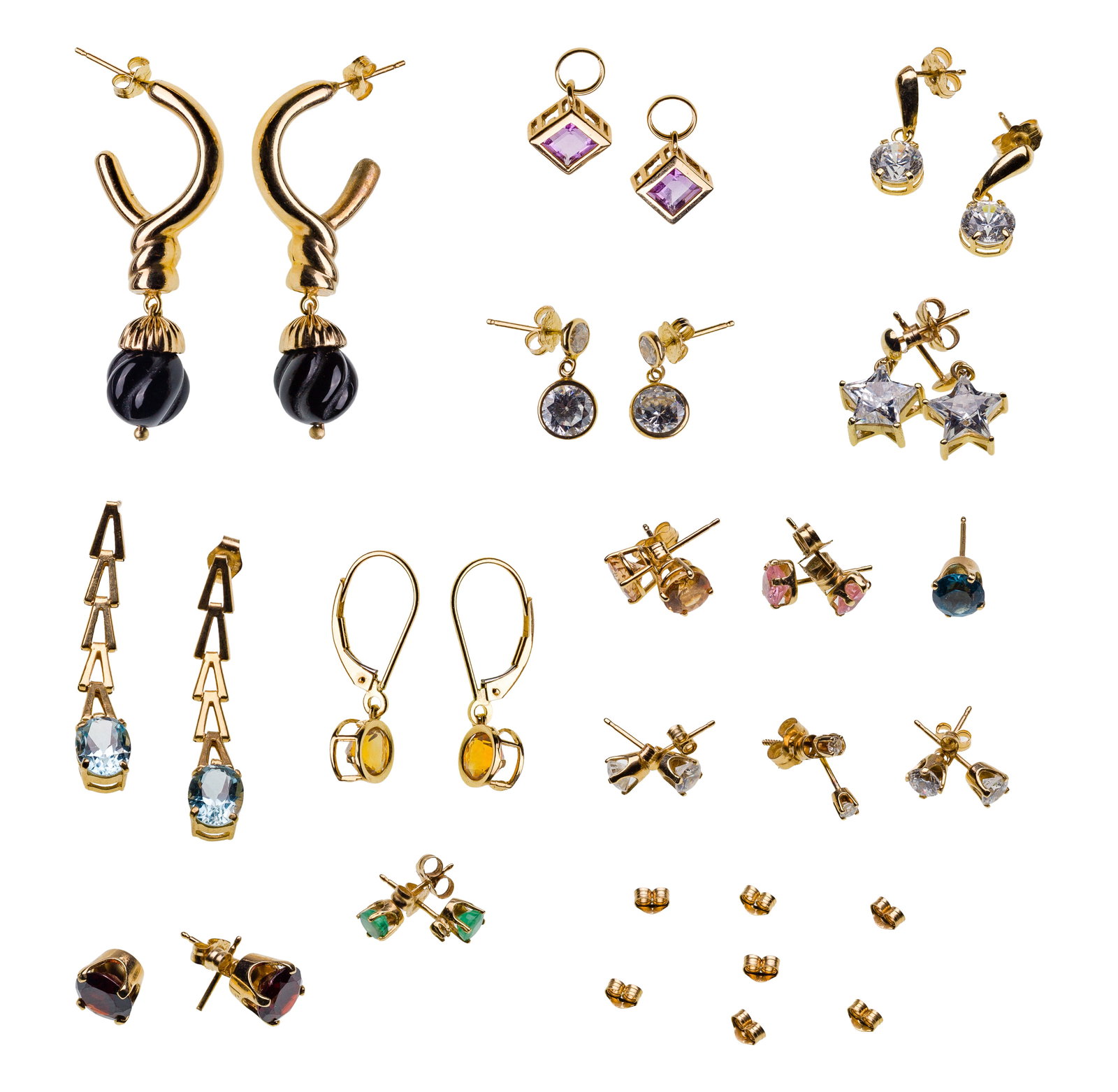 14k Yellow Gold and Gemstone Earring Assortment (1 of 1)