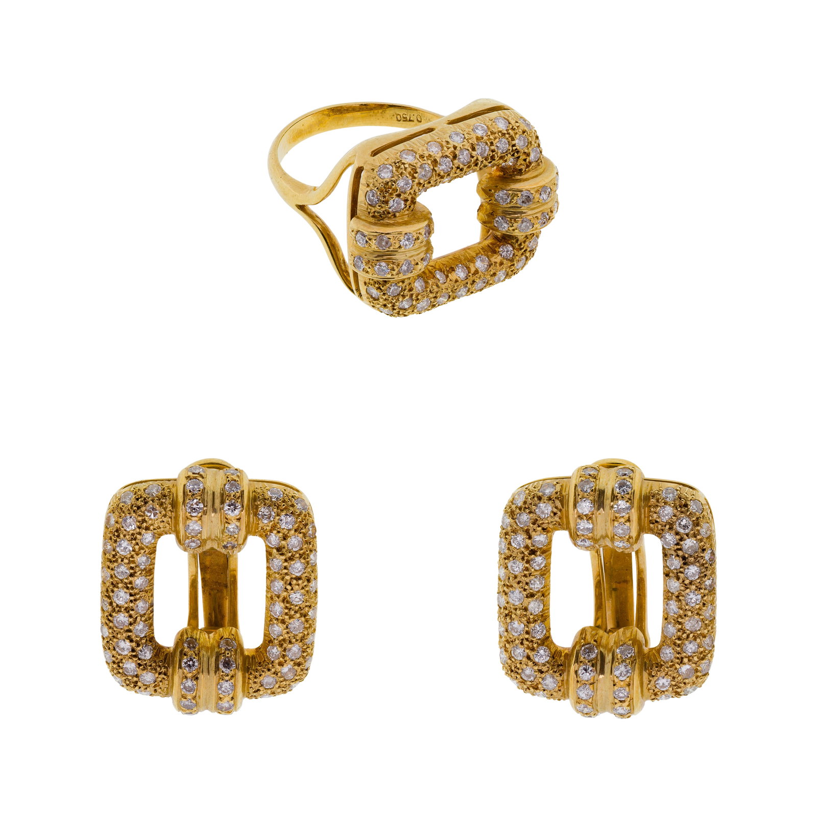 18k Yellow Gold and Diamond Jewelry Suite (1 of 4)