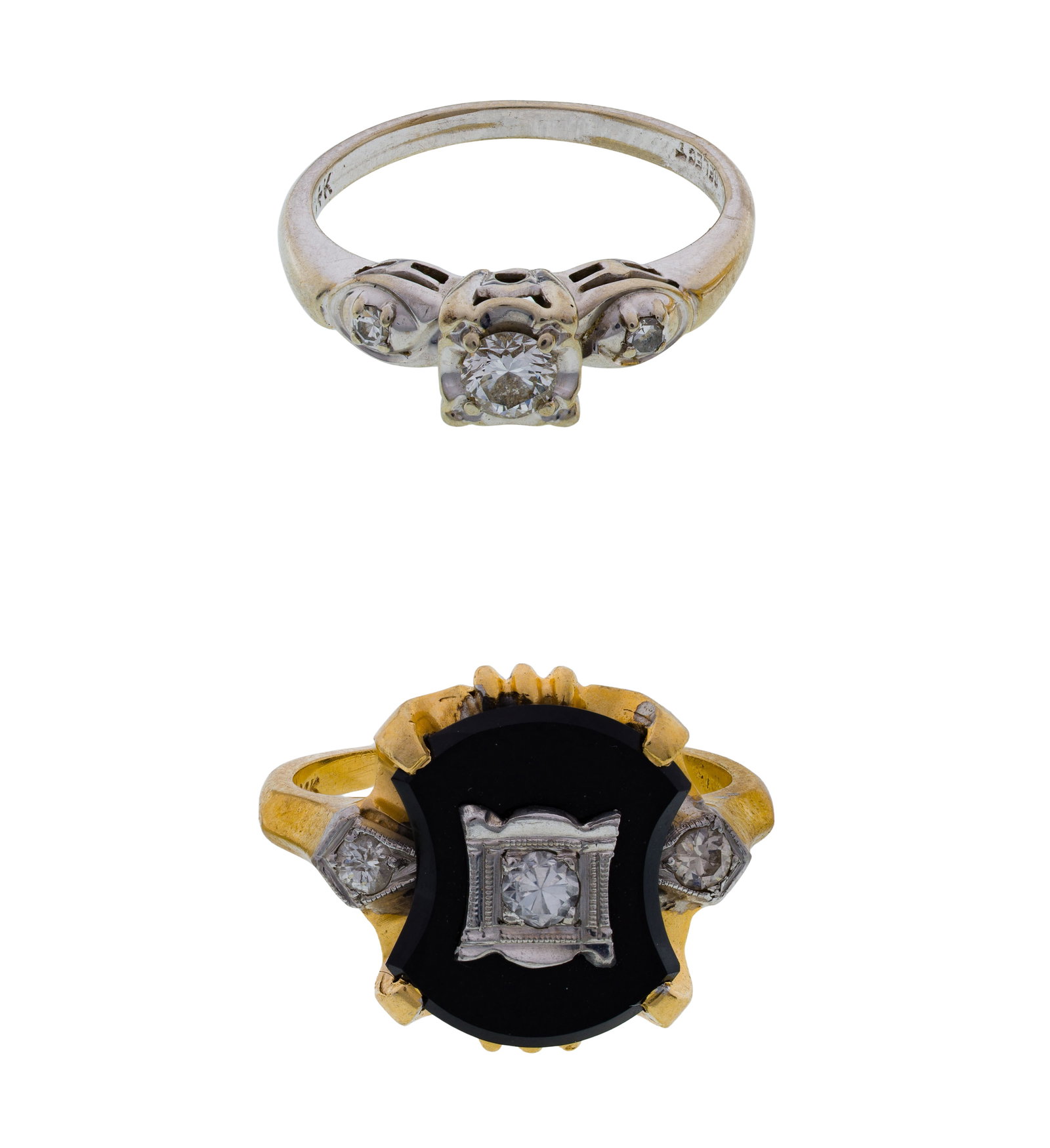 14k Yellow and White Gold and Diamond Rings (1 of 2)