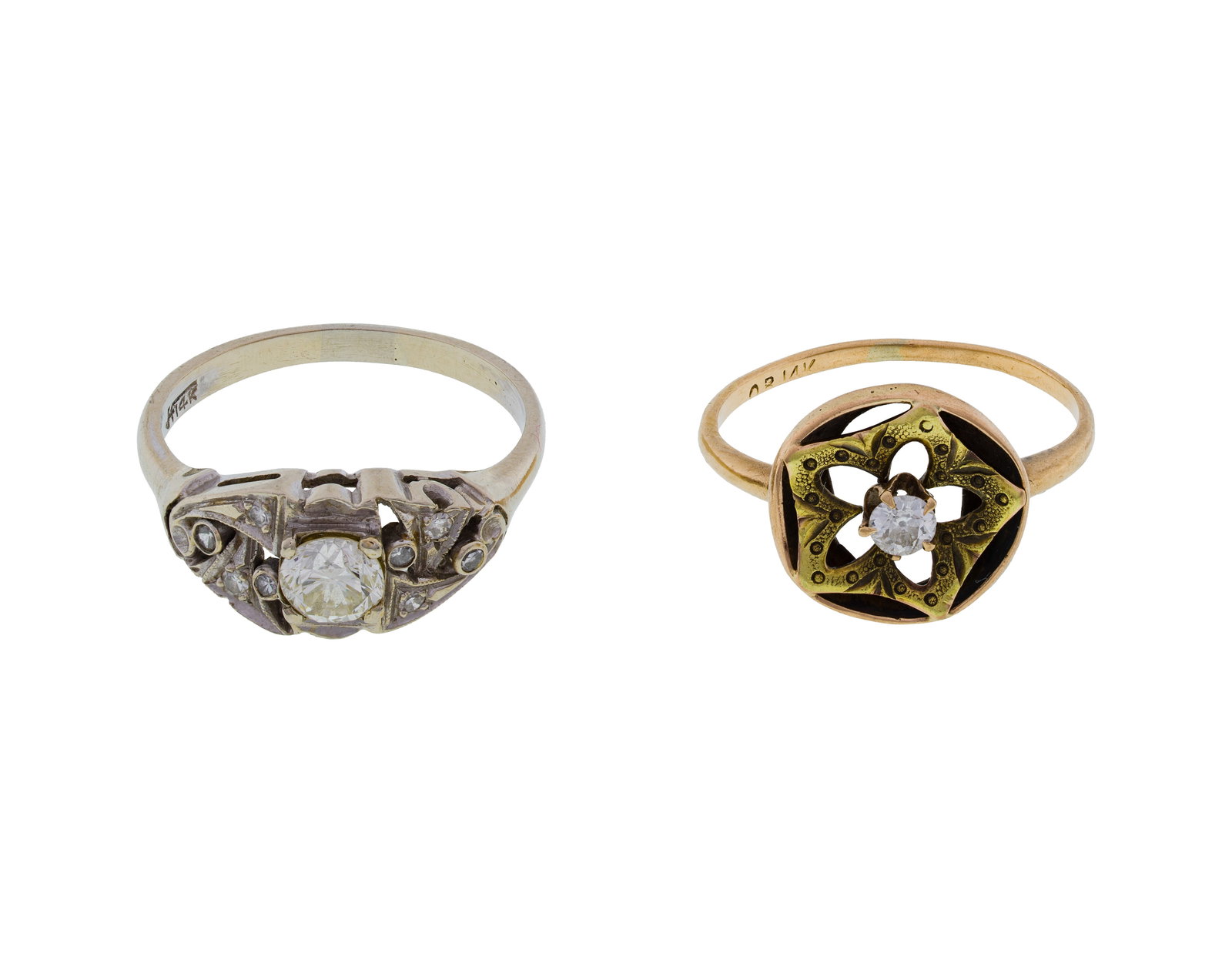 14k Yellow and White Gold and Diamond Rings (1 of 2)