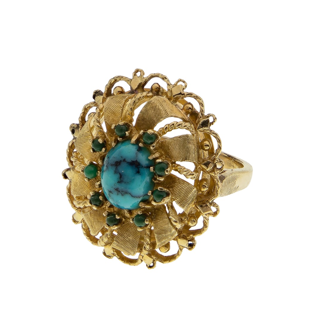 14k Yellow Gold and Turquoise Ring (1 of 2)