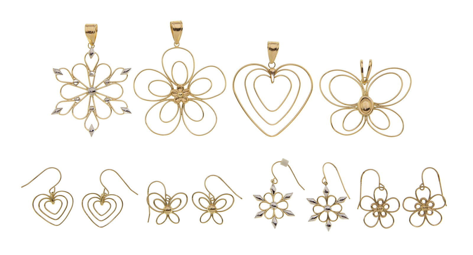 14k Gold Pendant and Earring Assortment (1 of 1)