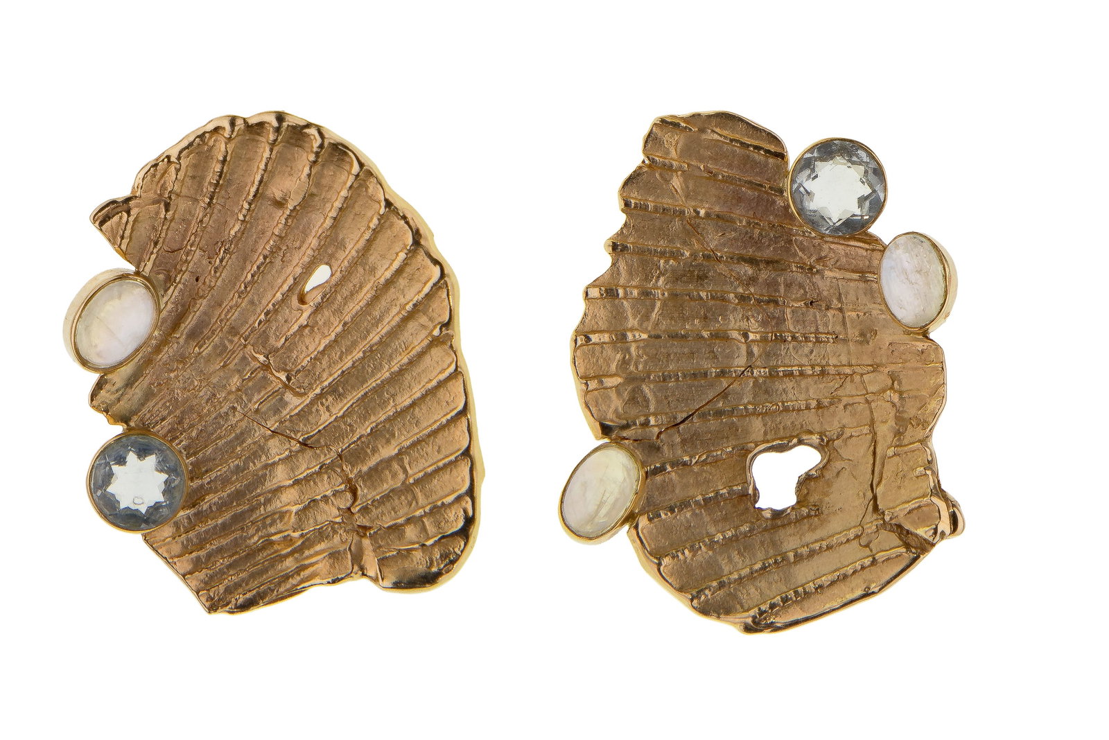 Eve Alfille 14k Yellow Gold, Moonstone and Aquamarine Clip-on Earrings (1 of 3)