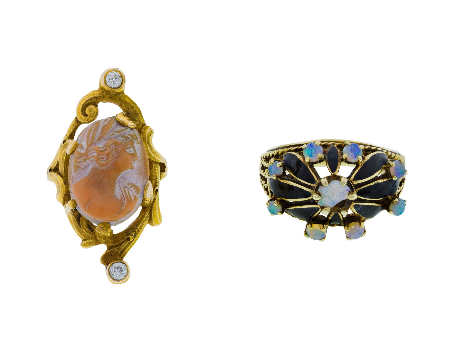 14k Yellow Gold and Stone Rings (1 of 2)