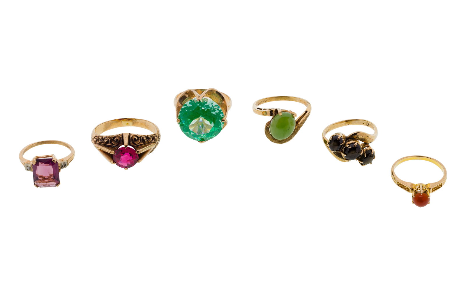 10k Yellow Gold and Gemstone Ring Assortment (1 of 2)